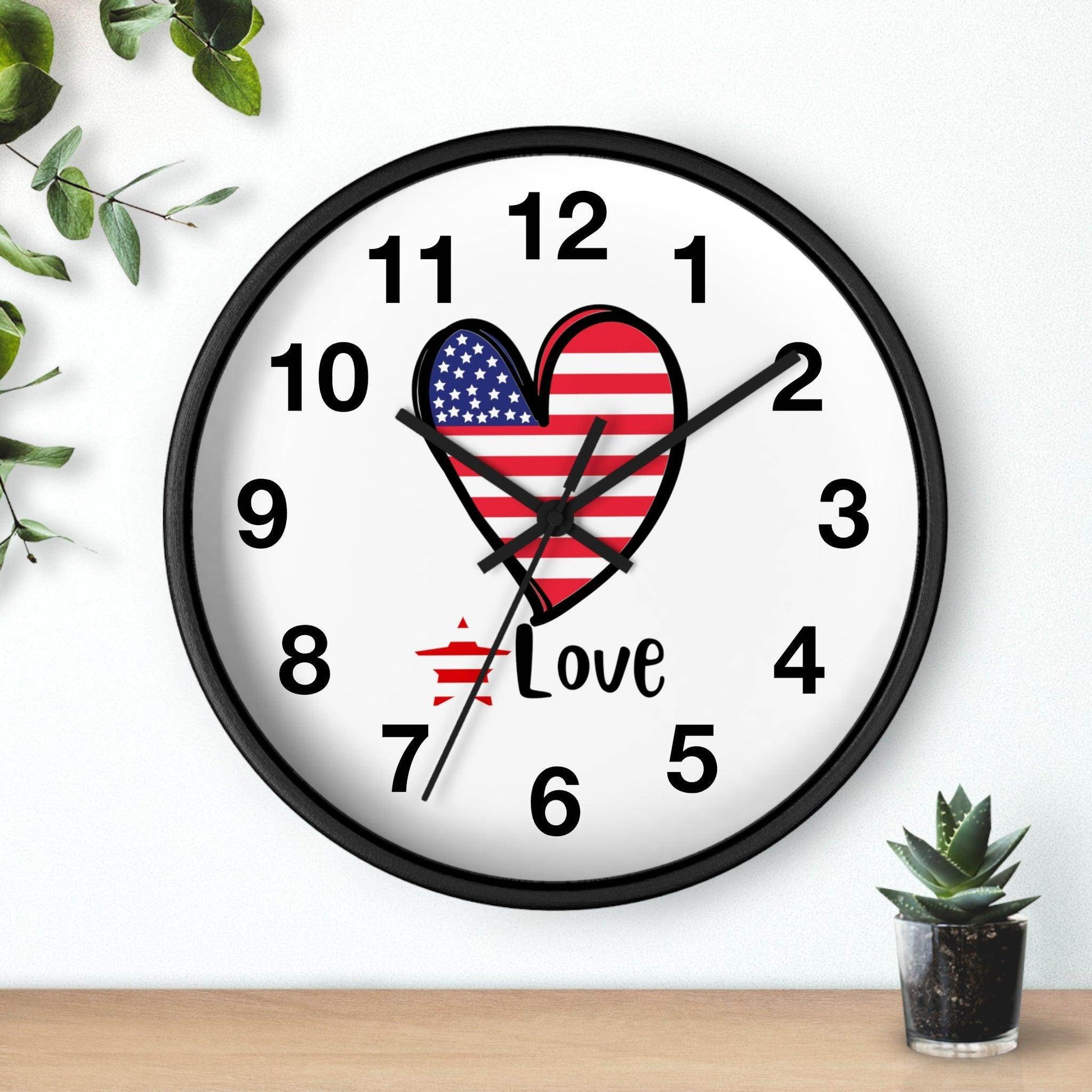 USA Flag Wall Clock, Home Decor gift, House Warming Gift, New Home Gift, Patriotic Gift for Americans Office Clock School Clock Home Clock - Giftsmojo