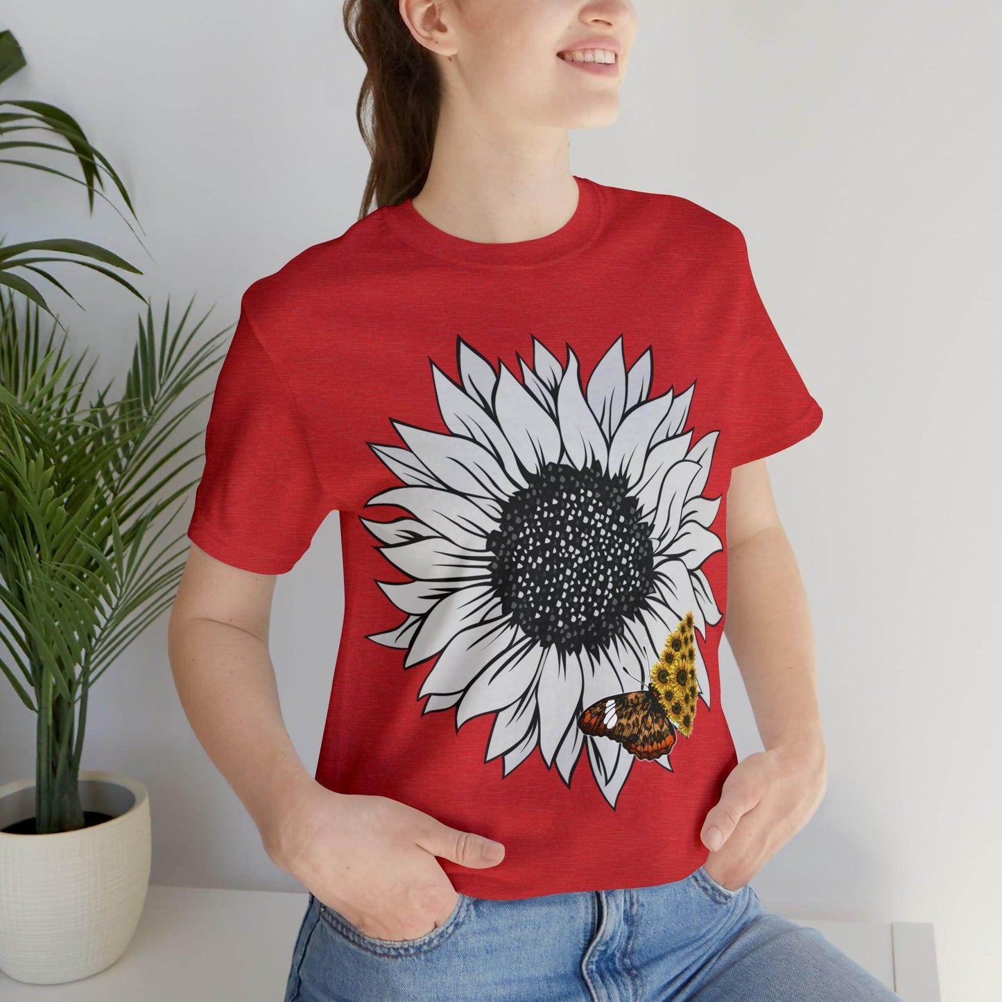 Flower Shirt, Sunflower Shirt, Floral Tee Shirt, Garden Shirt, Womens Fall Summer Shirt Sunshine Tee, Gift for Gardener, Nature love shirt - Giftsmojo