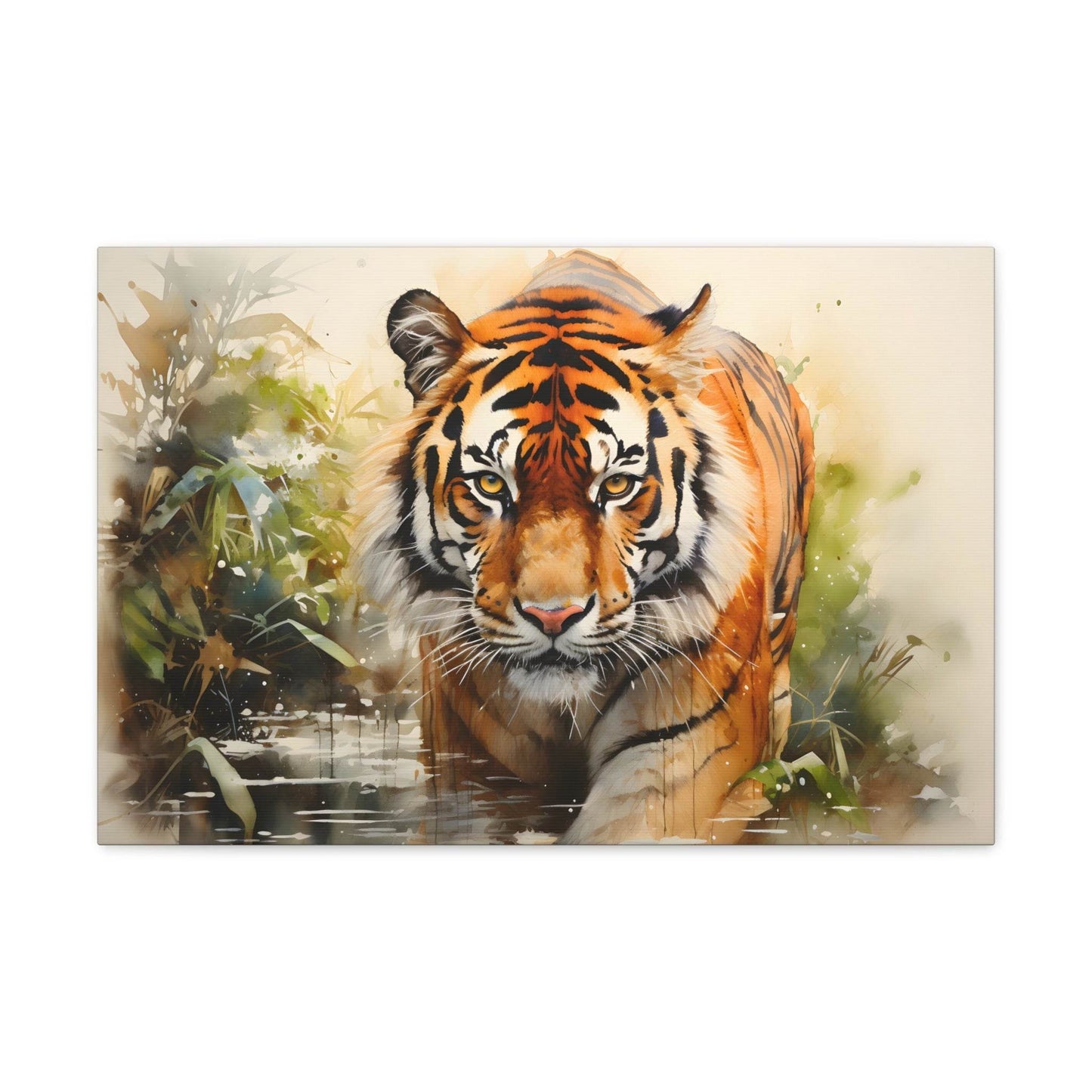 Watercolor Tiger In Nature Art Canvas Gallery Wraps Tiger Print Large Canvas Art Animal Wall Art minimalist Wall Art Lover Gift - Giftsmojo