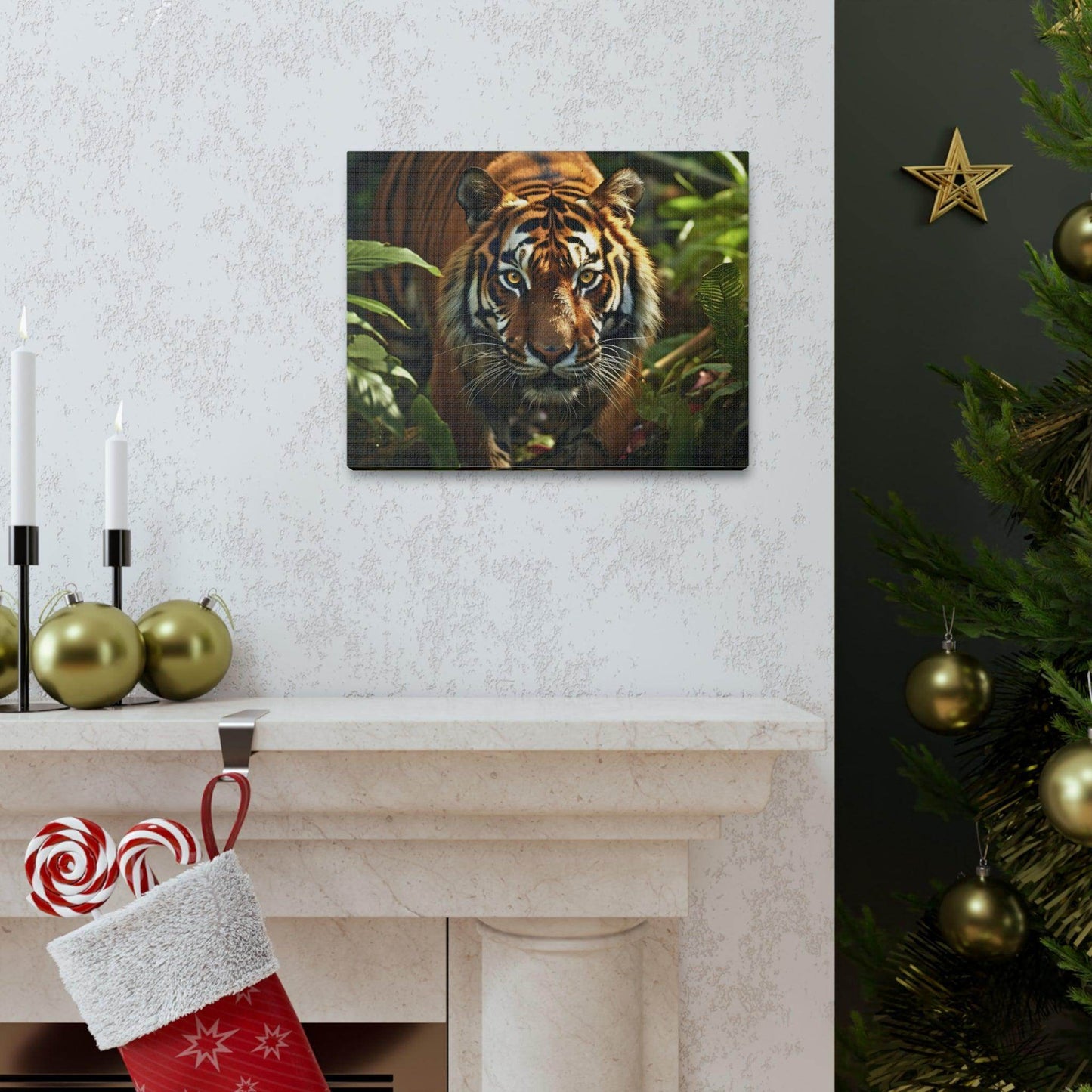 Tiger In Nature Art Canvas Gallery Wraps Tiger Print Large Canvas Art Animal Wall Art minimalist Wall Art Lover Gift - Giftsmojo