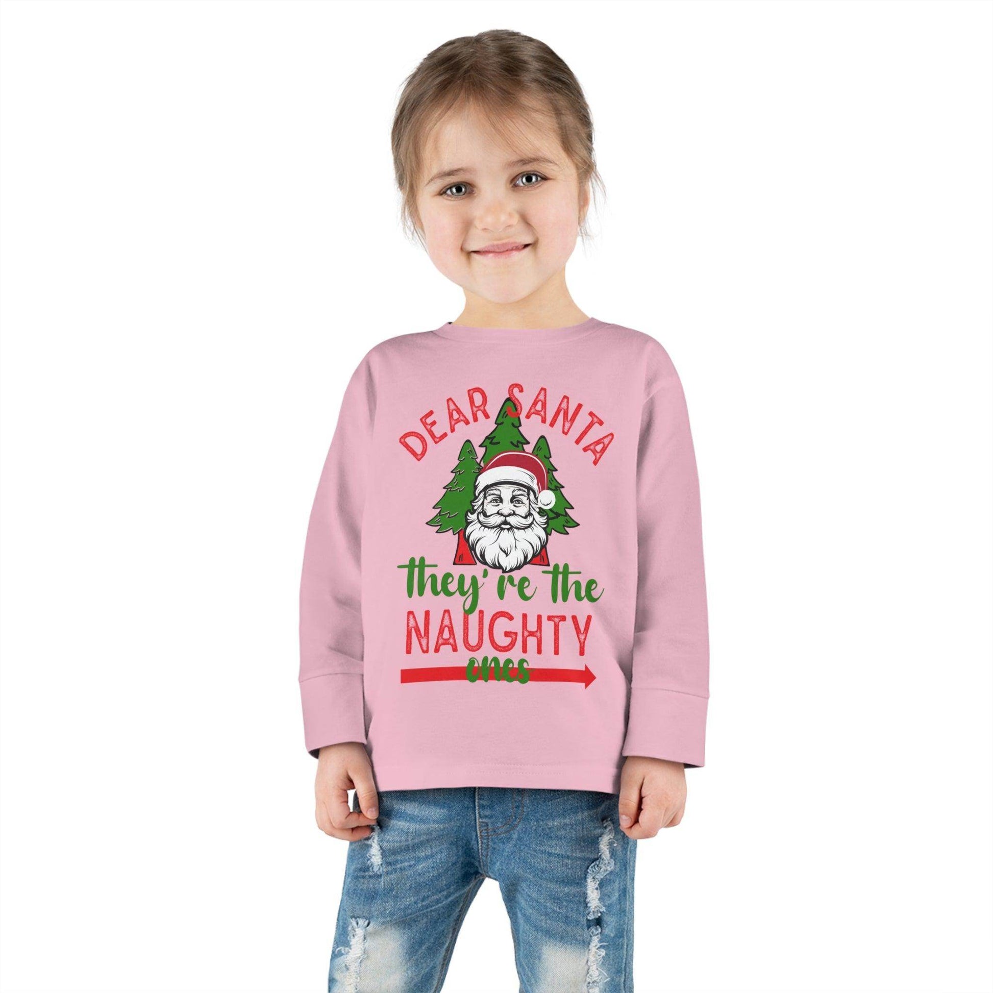 Kids Dear Santa They're The Naughty Ones Shirt For Christmas Shirt for Kids Christmas Outfit for Kids Santa Shirt - Giftsmojo
