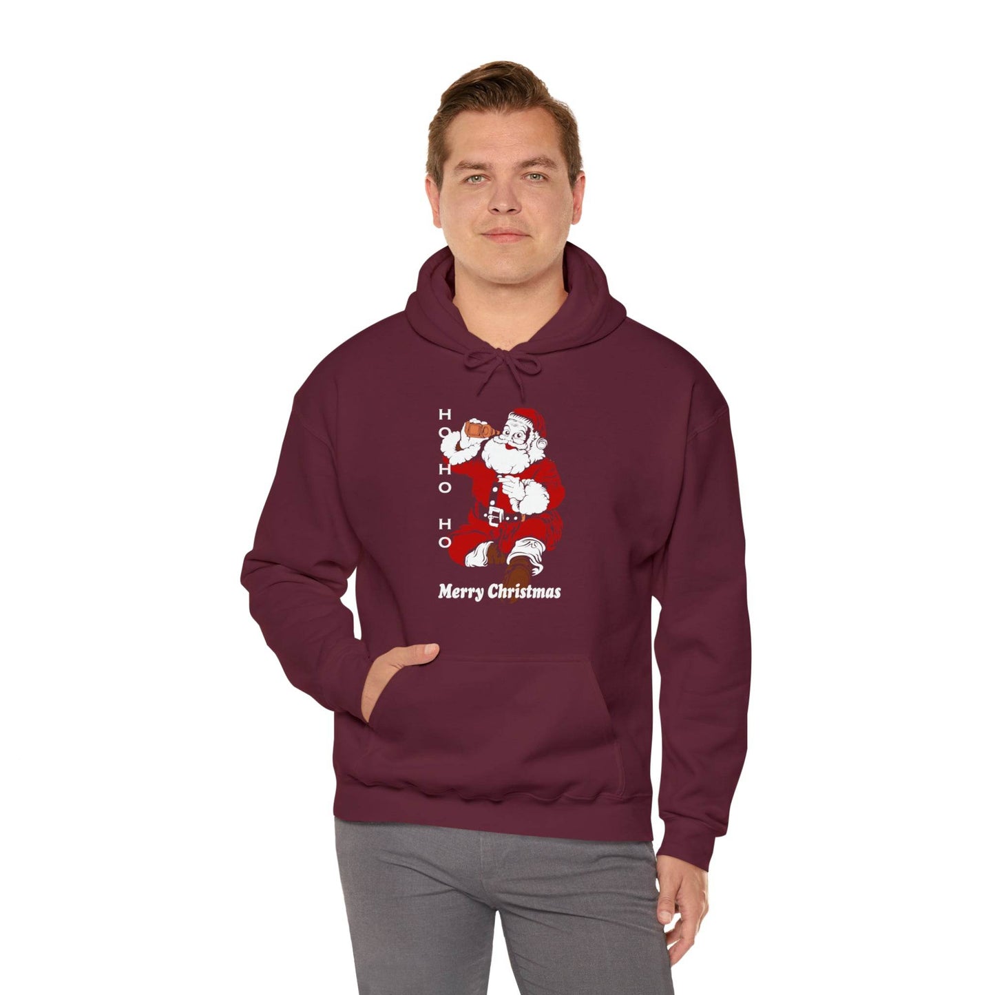 Ho HO Ho Merry Christmas Unisex Heavy Blend Hooded Sweatshirt Christmas Shirt Hoodie - Giftsmojo
