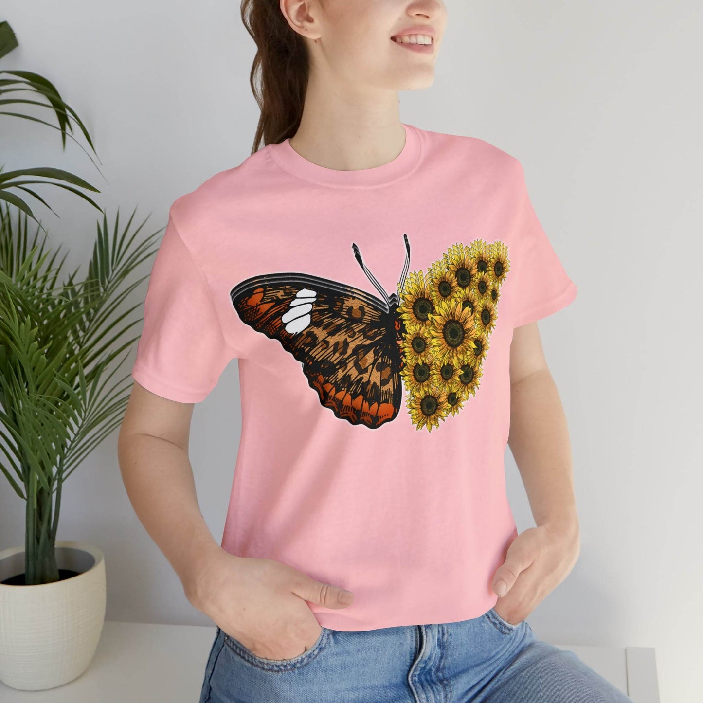 Butterfly Shirt, Sunflower Shirt, Insect Shirt Nature love T shirtFloral Tee Shirt, Flower Shirt, Garden Shirt, Womens Fall Summer shirt - Giftsmojo