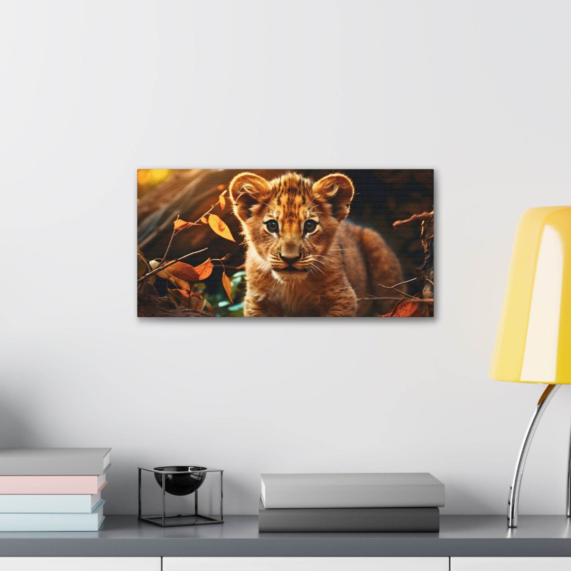 Baby Lion Cub Print Animal Nature Art Safari Nursery Canvas Gallery Wraps Baby Lion Print Large Canvas Art Animal Wall Art Lover Gift - Giftsmojo