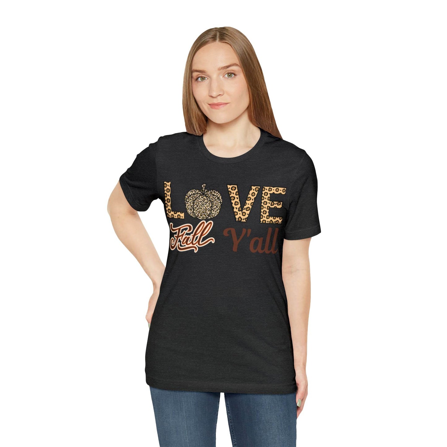 Leopard Print Love Fall Y'all Shirt, Pumpkin Shirt, Fall Shirt for Fall Lovers, Fall Gift - Giftsmojo