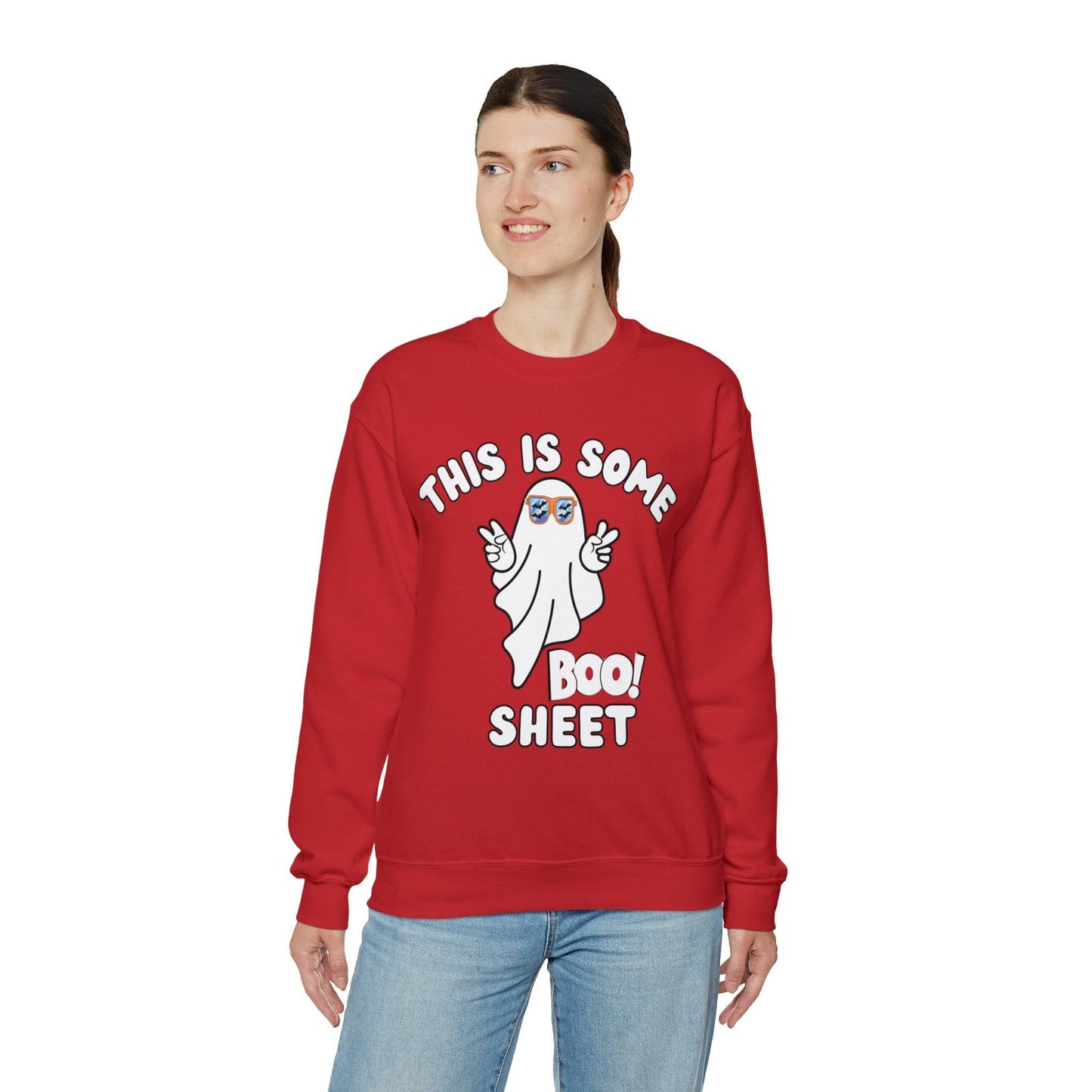 This Is Some Boo Sheet Ghost Sweatshirt Cute Ghost Sweatshirt Boo Ghost Sweatshirt Gift Shirt Funny Halloween Shirt Spooky Season Shirt - Giftsmojo