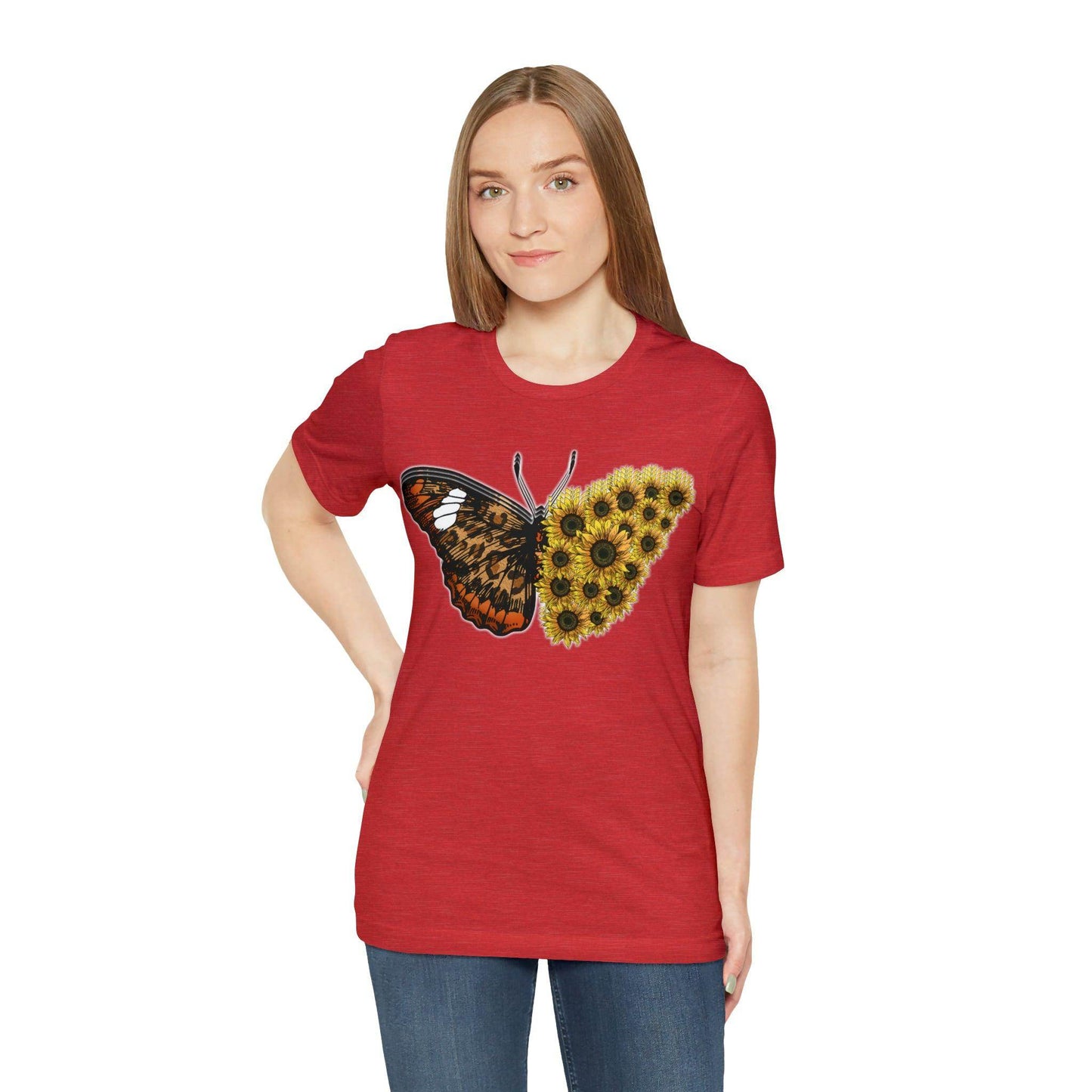Butterfly Shirt, Sunflower Shirt, Insect Shirt Nature love T shirtFloral Tee Shirt, Flower Shirt, Garden Shirt, Womens Fall Summer shirt - Giftsmojo