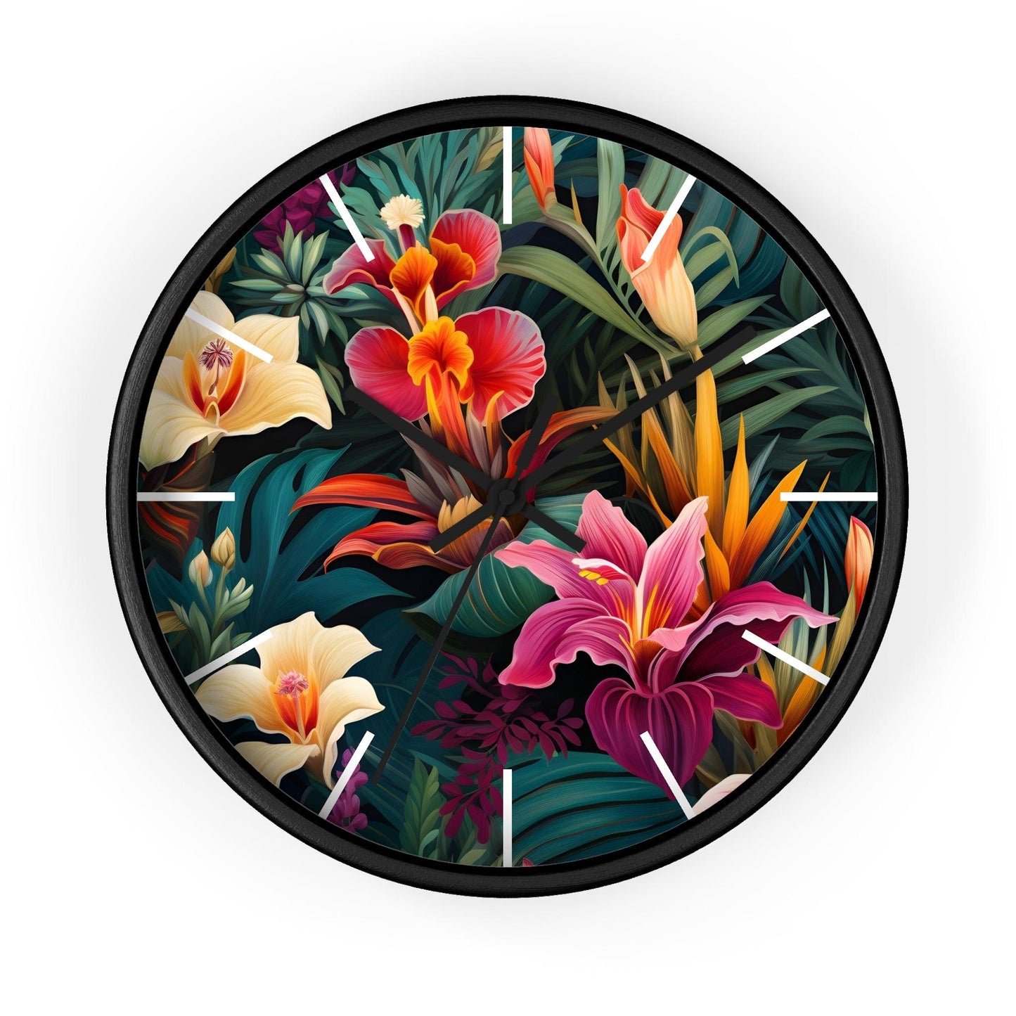 Wild Flower Wall Clock Flower Wall Clocks Home Clock Spring Clock Floral Clock Home Decor