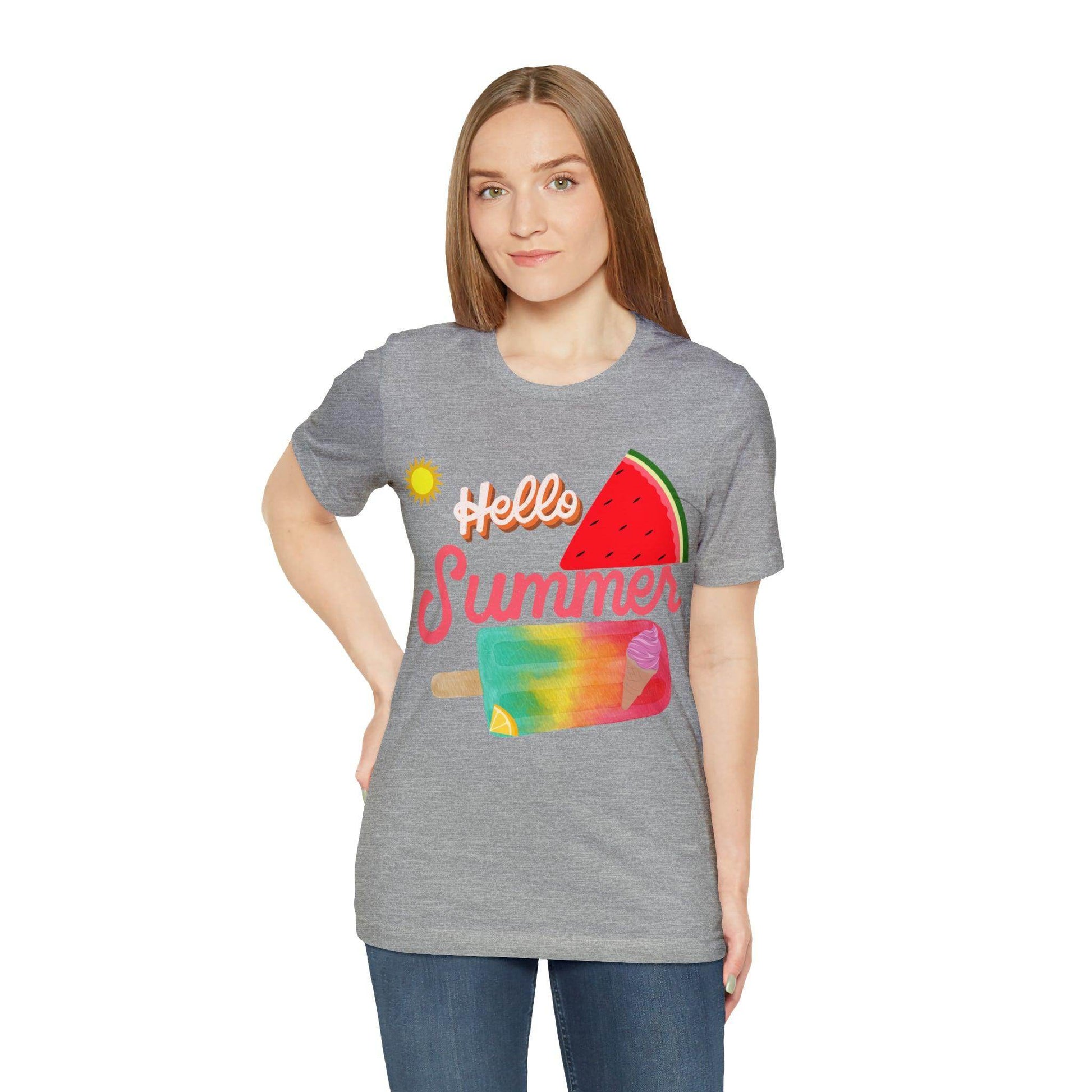 Hello Summer Shirt, Hello Summer, Summer shirts for women and men, Funny Shirt, Summer Vibes, Trendy Fashion, Summertime Fun - Giftsmojo