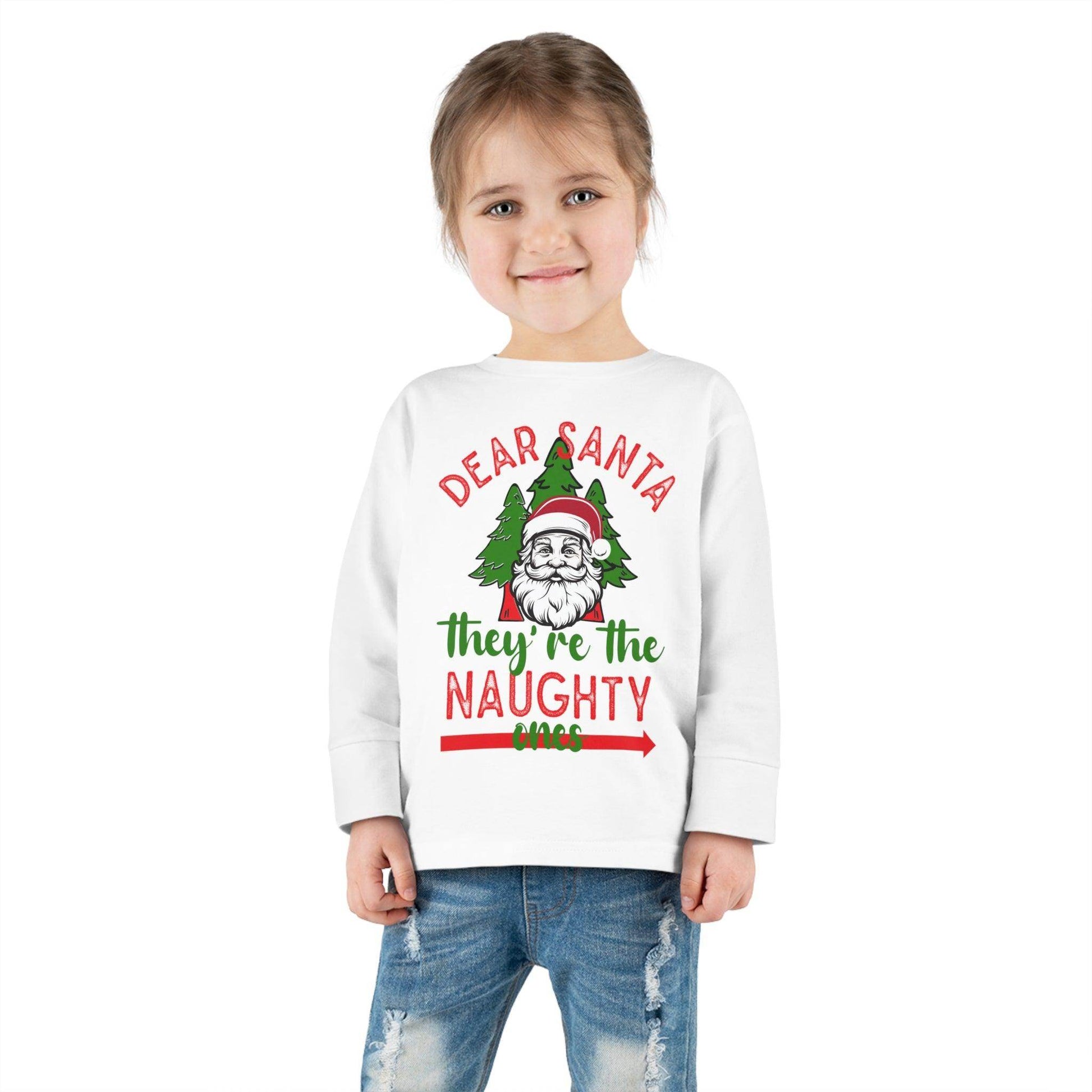 Kids Dear Santa They're The Naughty Ones Shirt For Christmas Shirt for Kids Christmas Outfit for Kids Santa Shirt - Giftsmojo