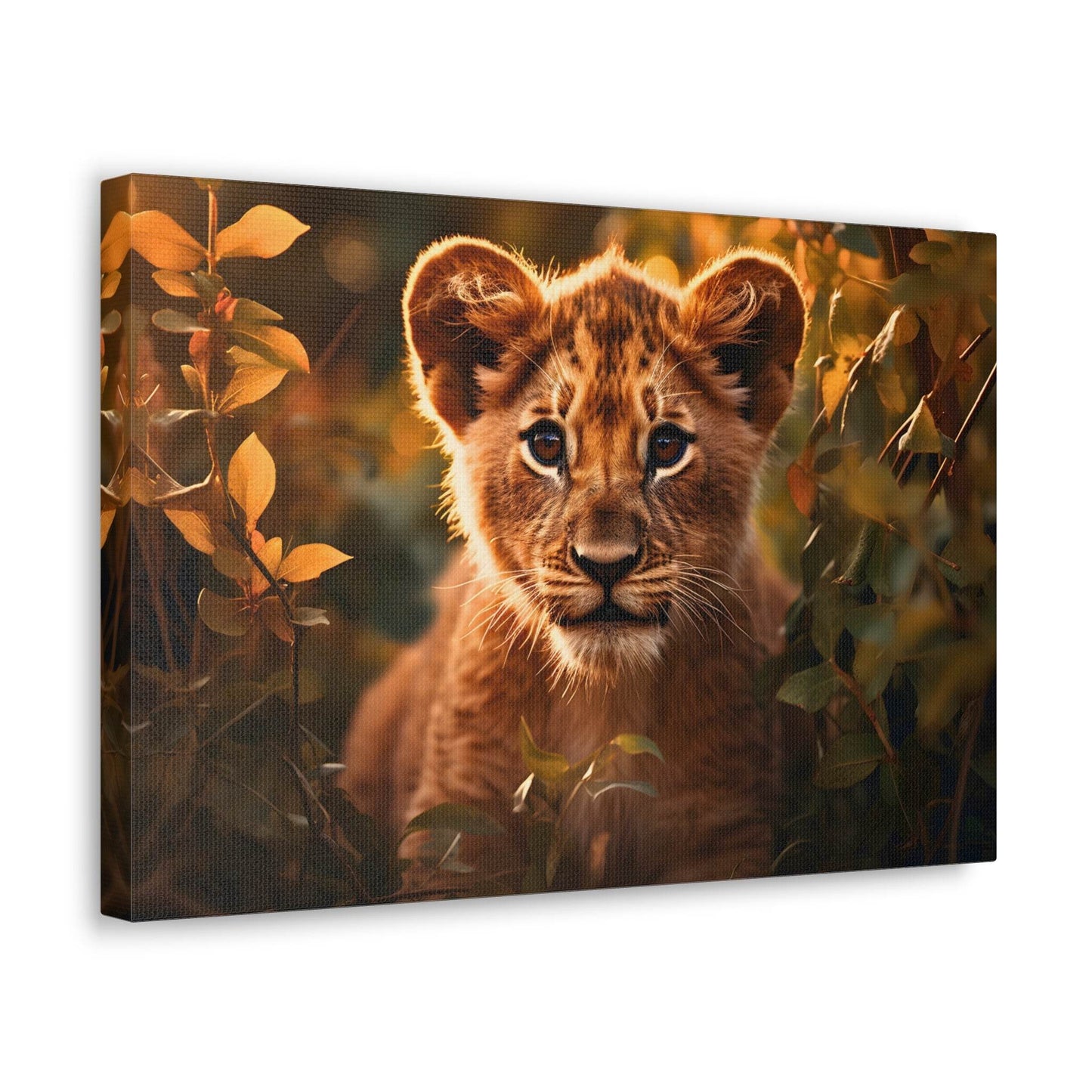 Baby Lion Cub Print Animal Nature Art Safari Nursery Canvas Gallery Wraps Baby Lion Print Large Canvas Art Animal Wall Art Lover Gift - Giftsmojo
