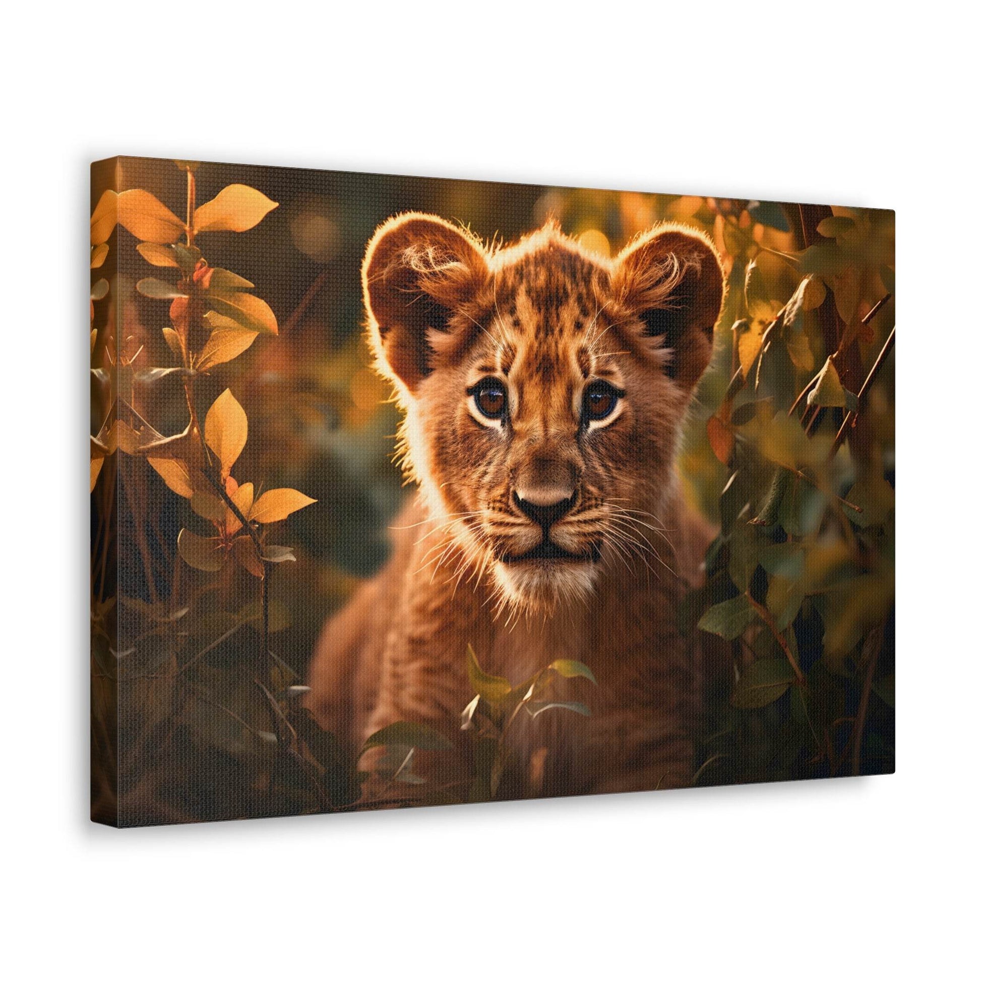 Baby Lion Cub Print Animal Nature Art Safari Nursery Canvas Gallery Wraps Baby Lion Print Large Canvas Art Animal Wall Art Lover Gift - Giftsmojo