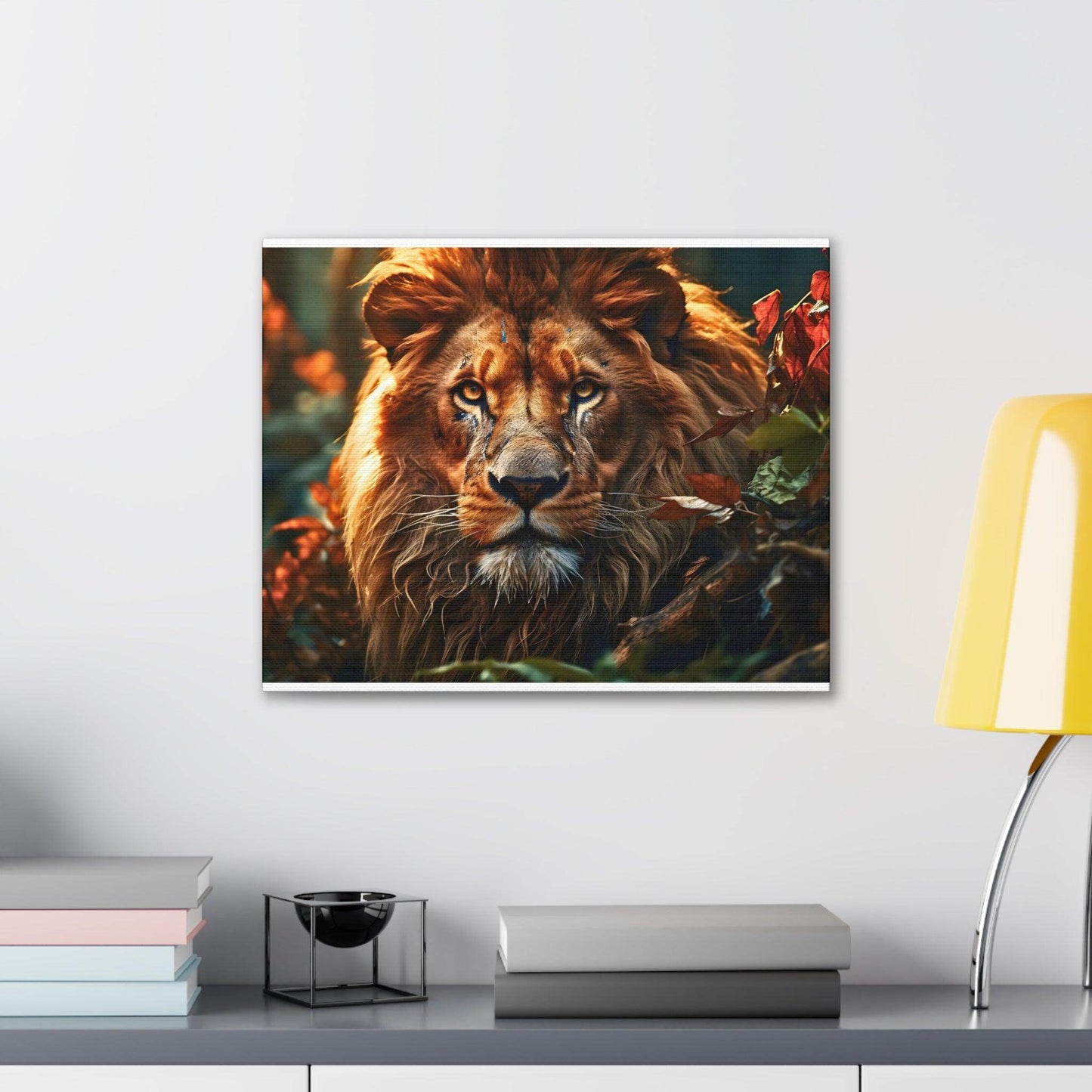 Lion In Nature Art Canvas Gallery Wraps Lion Print Large Canvas Art Animal Wall Art minimalist Wall Art Lover Gift - Giftsmojo