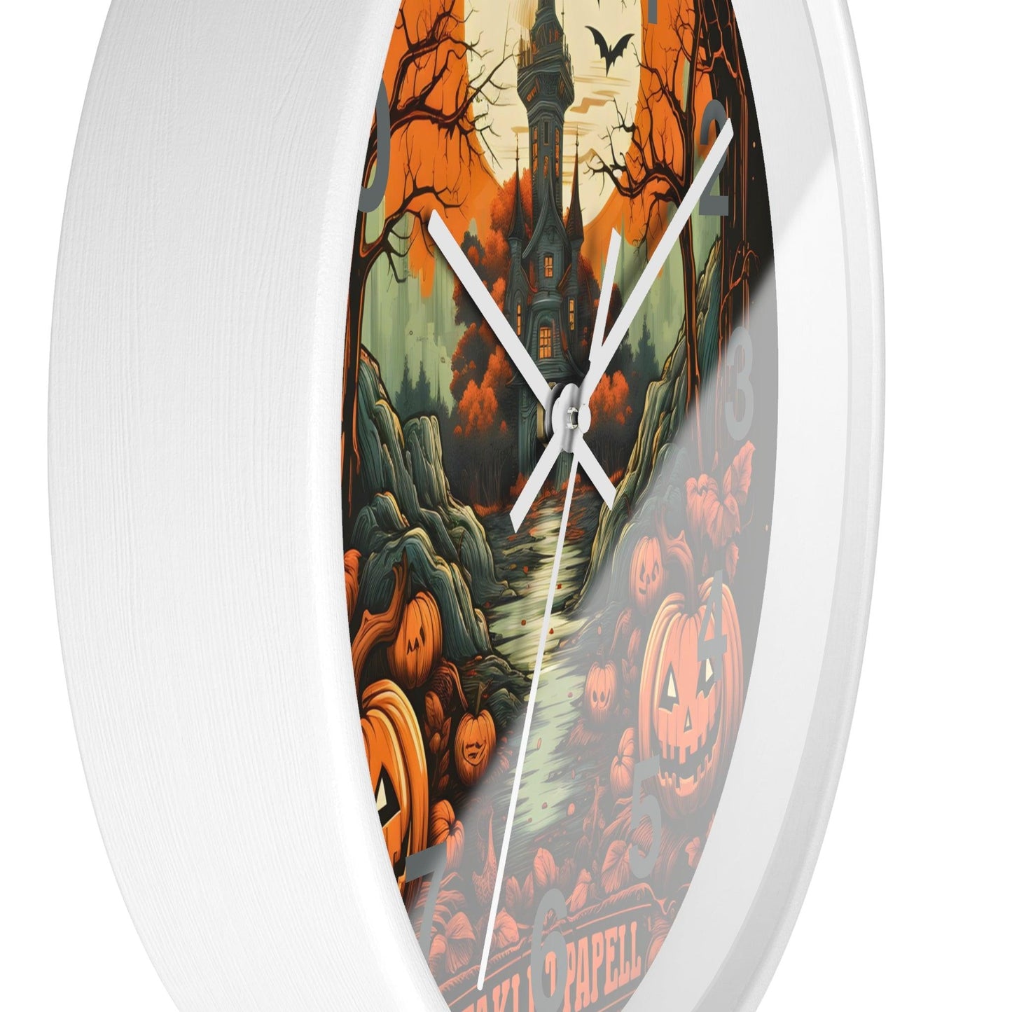 Happy HALLOTHANKSMAS Clock Halloween Ghost Wall Clock Halloween Wall Clocks Halloween Clock Fall Clock Halloween Decor