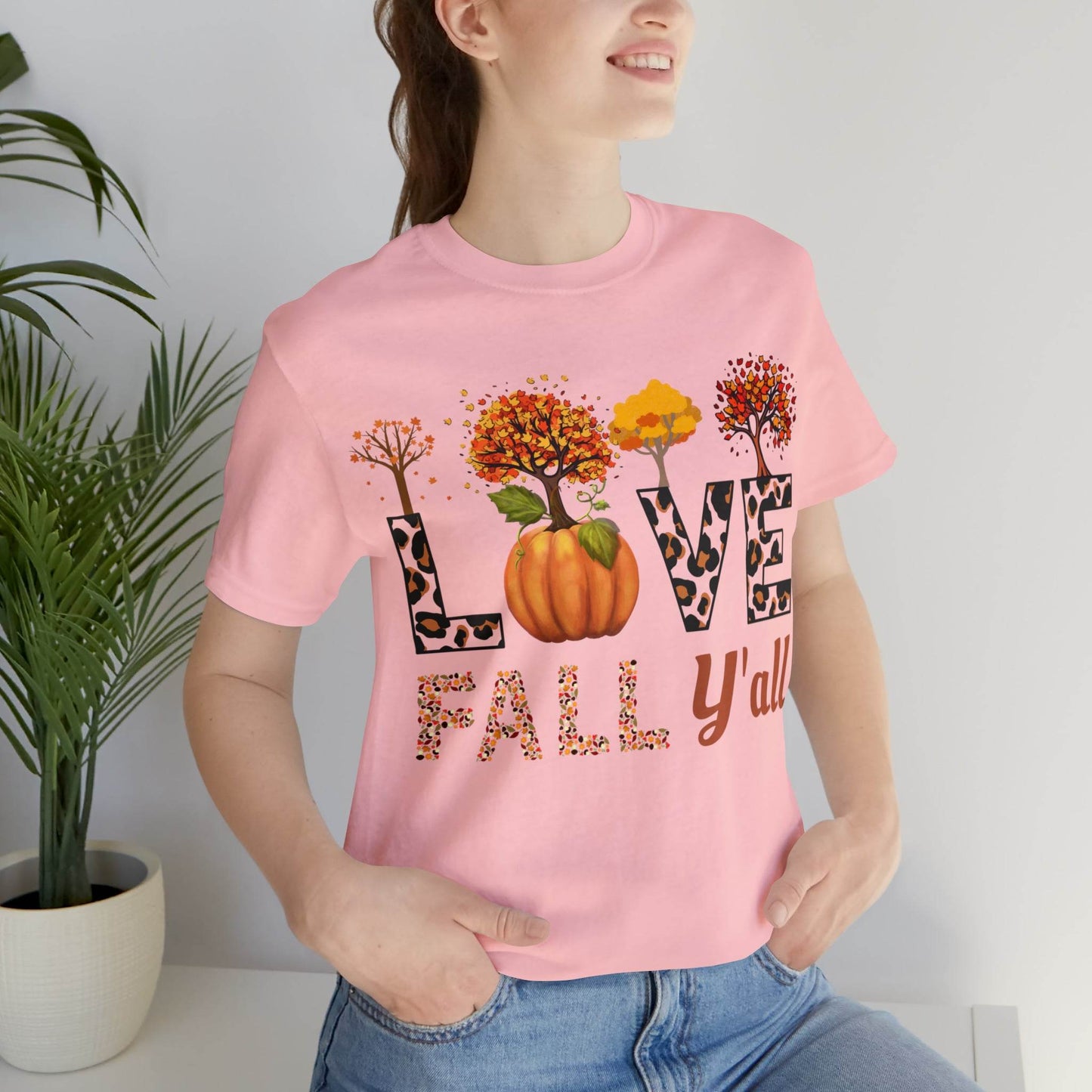 Leopard Print Love Fall Y'all, Fall shirt, Fall lover gift - Giftsmojo