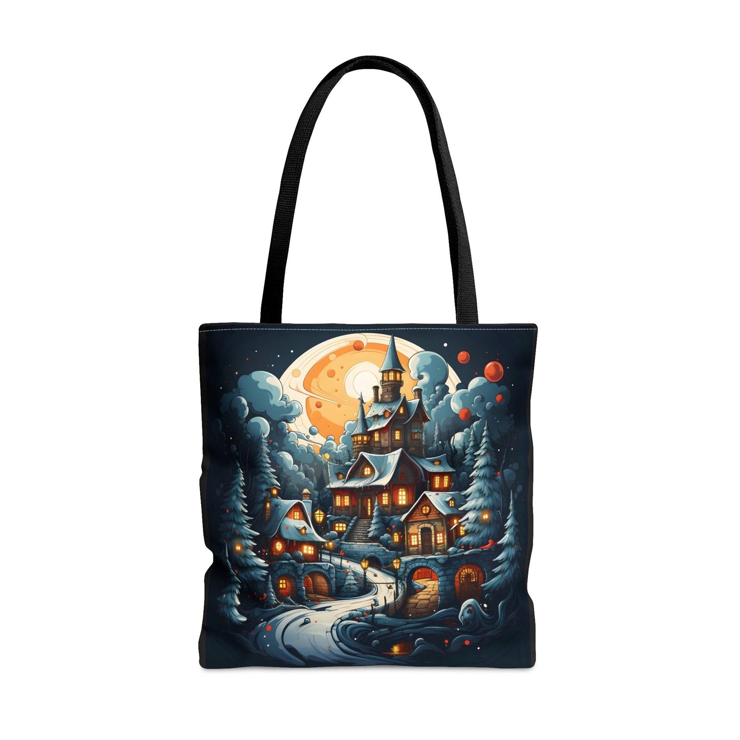 Christmas Bag Cute Christmas Bag - Aesthetic Bag, Christmas Village Bag, Mom Bag Canvas Bag Christmas Tote Bag Gift