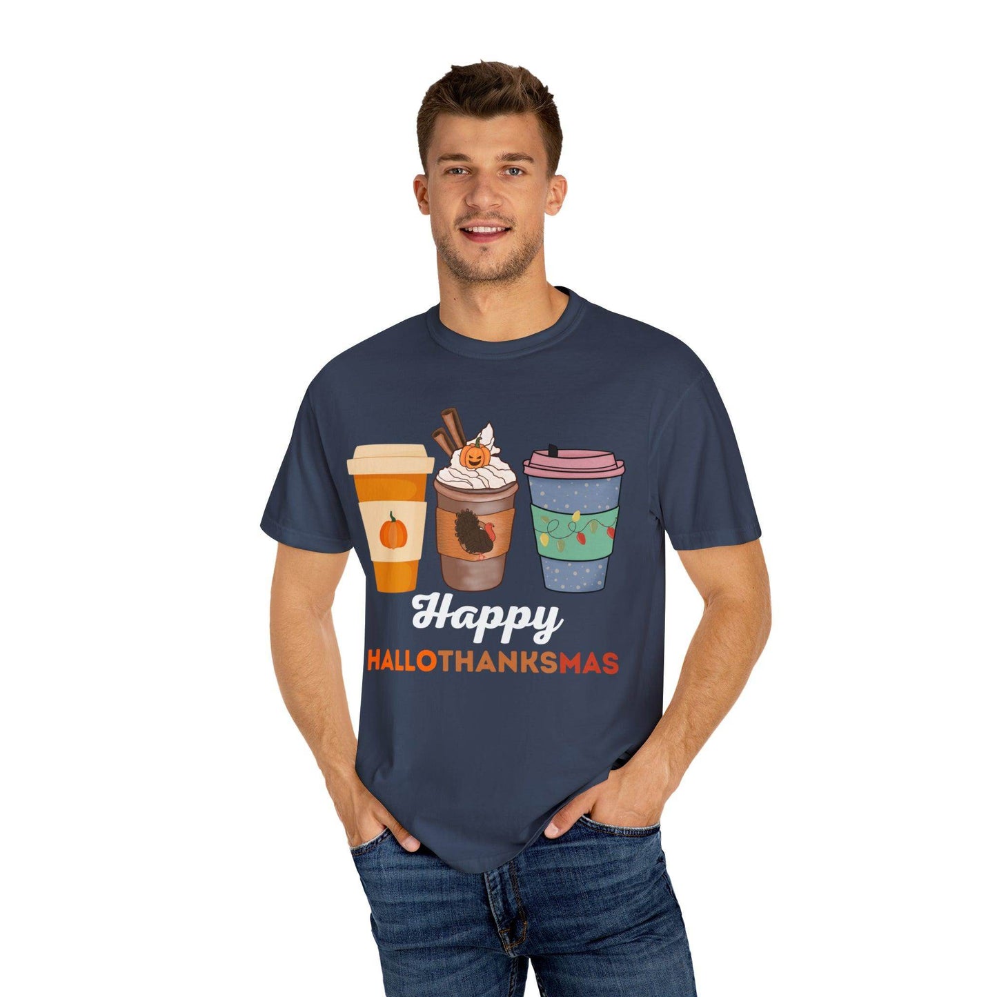 Happy HALLOTHANKSMAS Gift for Fall Halloween Thanksgiving Christmas Gift - Giftsmojo