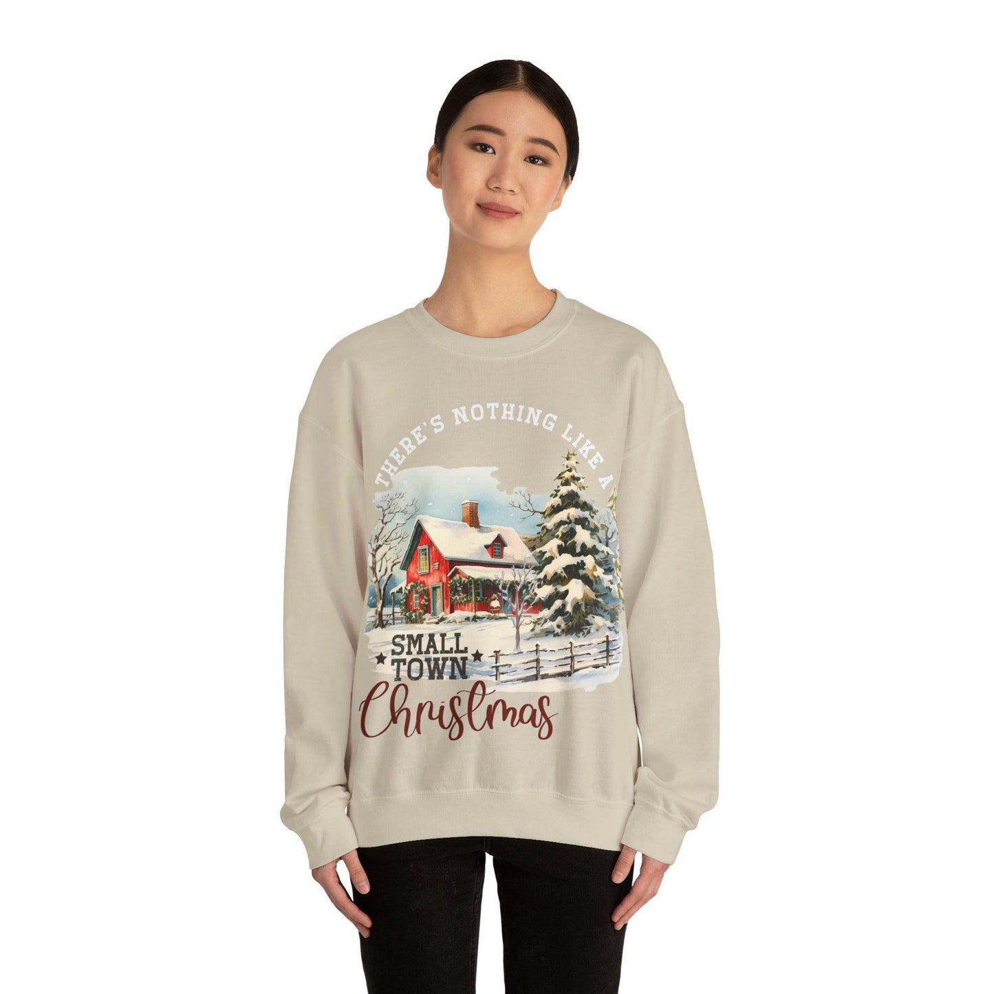 There's Nothing Like A Small Town Christmas Sweatshirt Christmas on The Farm Sweatshirt Mooey Christmas Farm Sweatshirt Christmas Sweater Trendy Christmas Shirt Farmers - Giftsmojo
