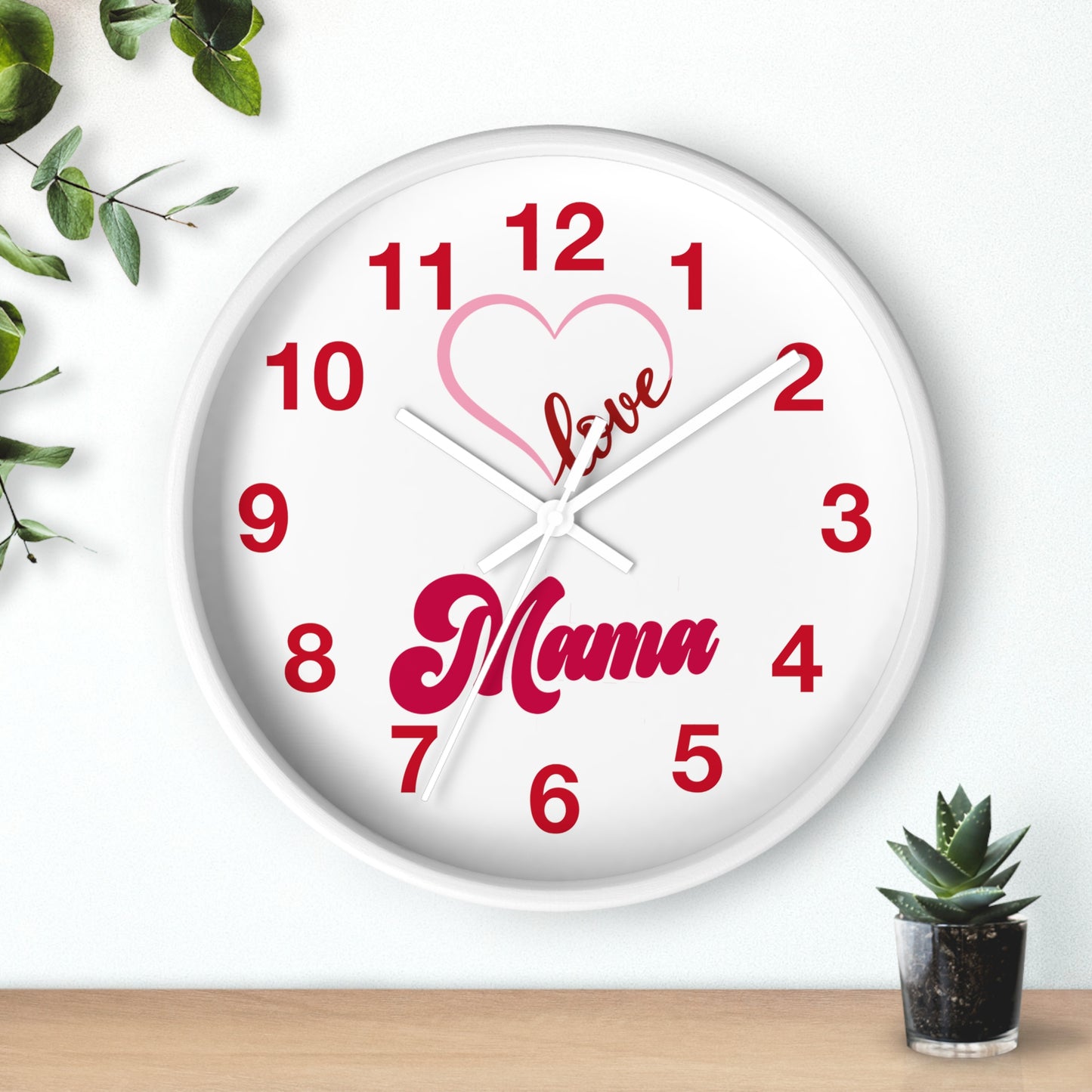 Heart Mama Wall Clock - Mother's Day Gift, Mom Birthday Gift, Nursery Decor