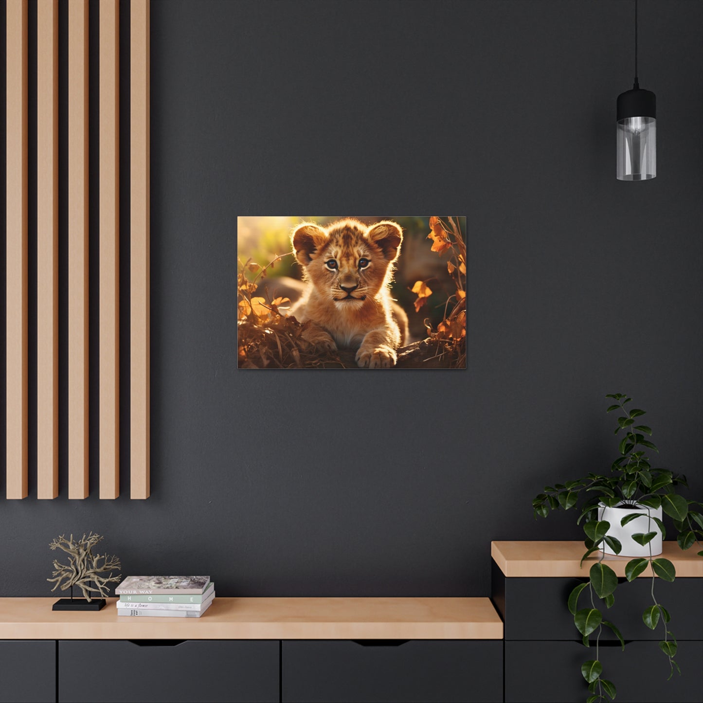 Baby Lion Cub Print Animal Nature Art Safari Nursery Canvas Gallery Wraps Baby Lion Print Large Canvas Art Animal Wall Art Lover Gift
