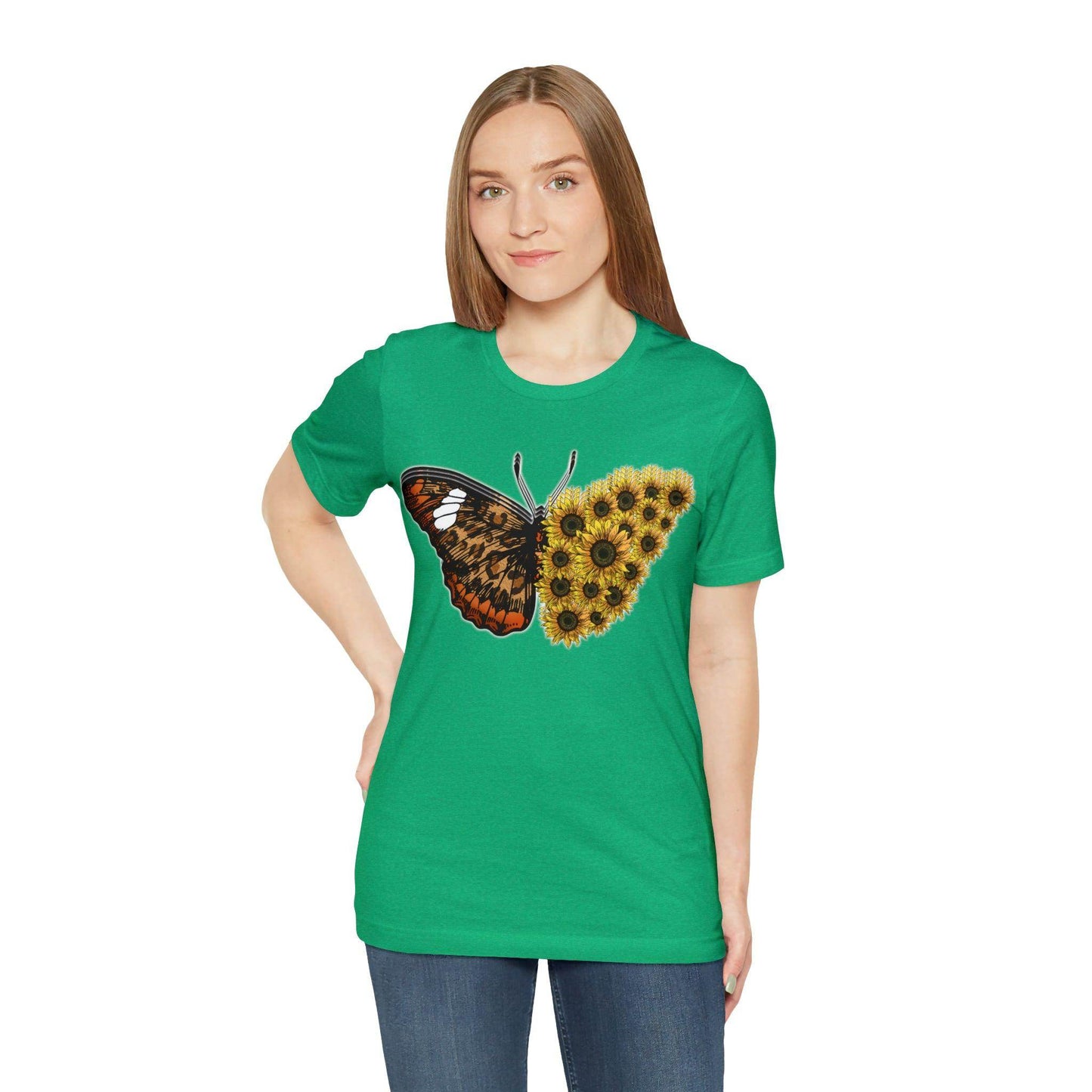 Butterfly Shirt, Sunflower Shirt, Insect Shirt Nature love T shirtFloral Tee Shirt, Flower Shirt, Garden Shirt, Womens Fall Summer shirt - Giftsmojo