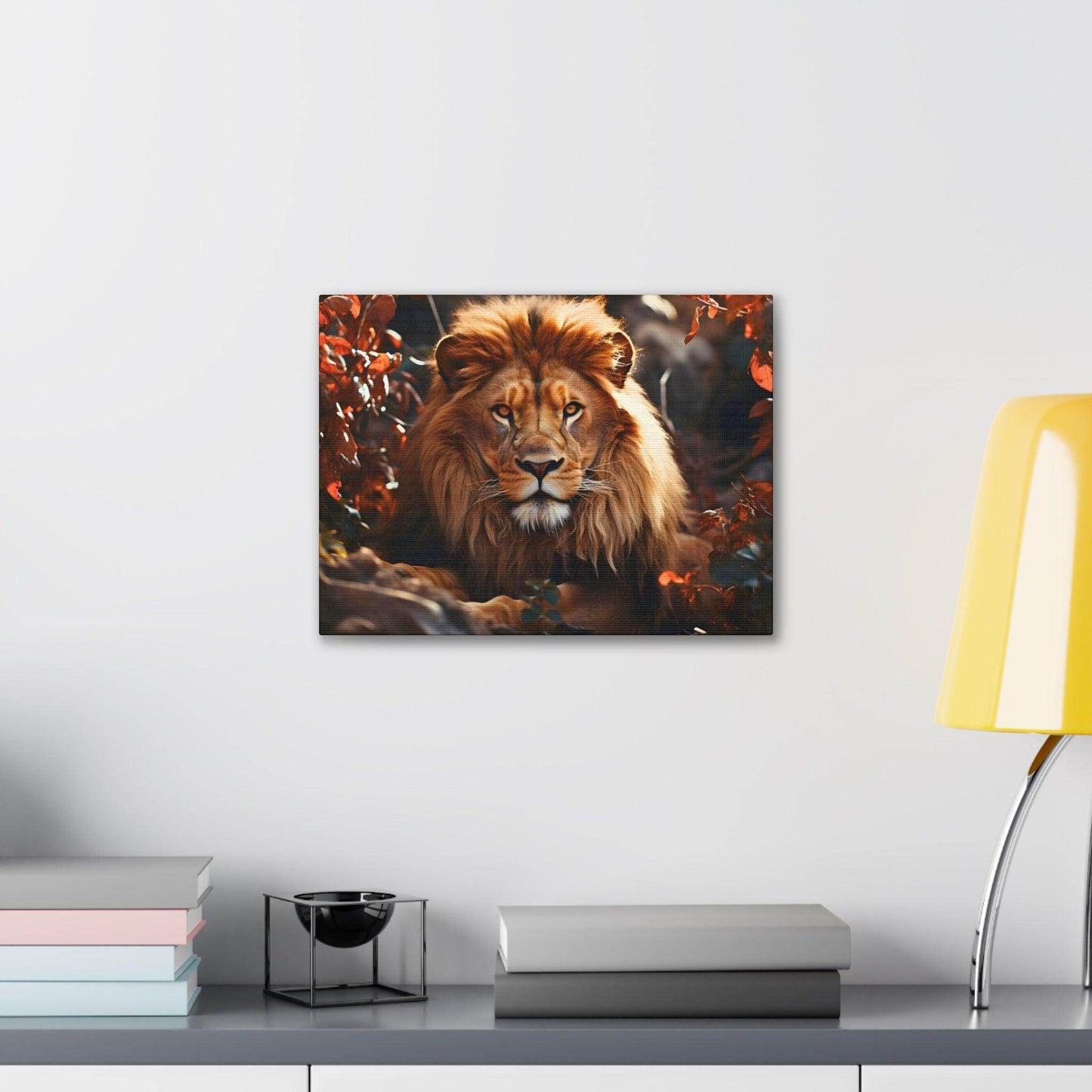 Lion In Nature Art Canvas Gallery Wraps Lion Print Large Canvas Art Animal Wall Art minimalist Wall Art Lover Gift - Giftsmojo