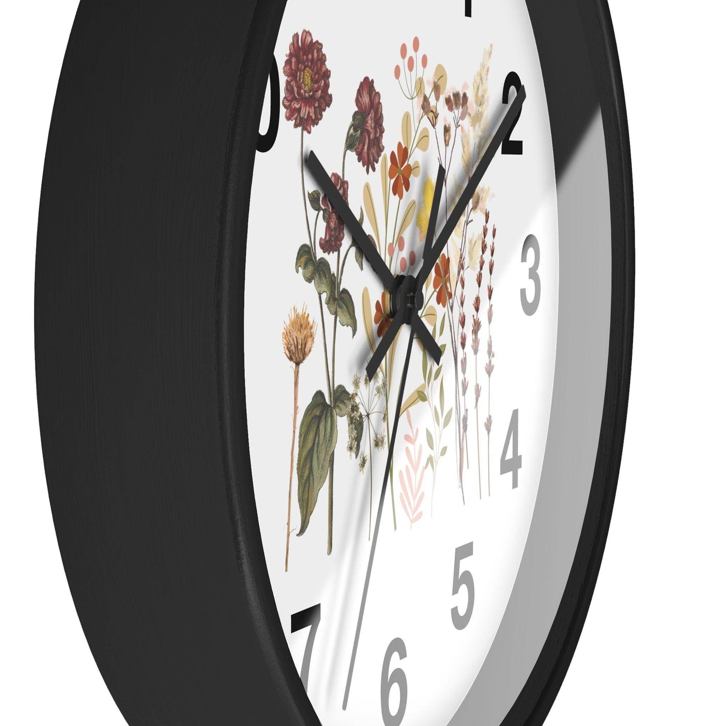 Flower wall clock, Wall clock. Floral Wall Clock, Home decor gift, House Warming gift, unique Gift, Mom gift - Giftsmojo