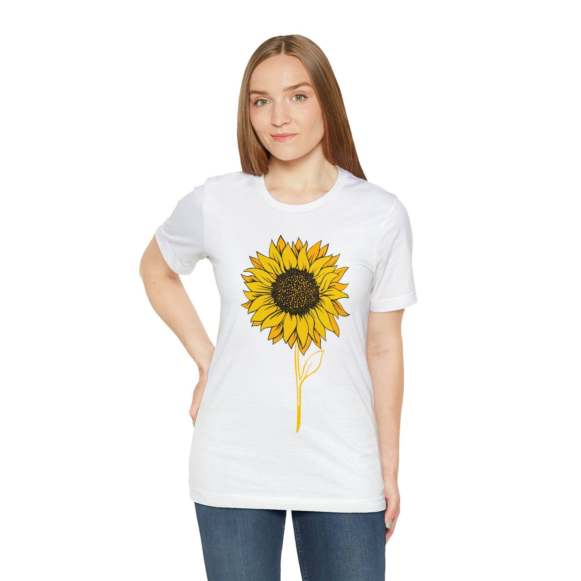 Sunflower Shirt, Floral Tee Shirt, Flower Shirt, Garden Shirt, Womens Fall Summer Shirt Sunshine Tee, Gift for Gardener, Nature love T shirt - Giftsmojo