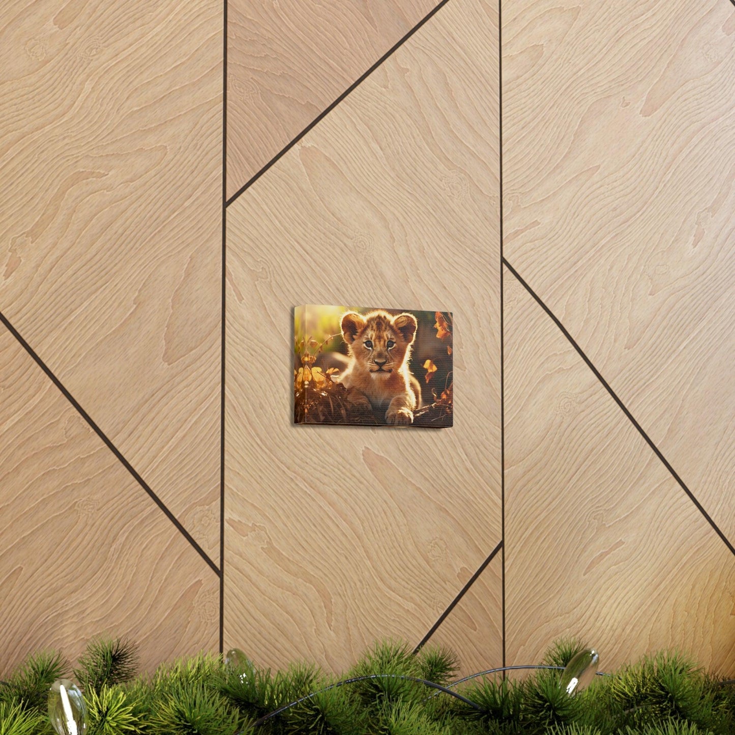 Baby Lion Cub Print Animal Nature Art Safari Nursery Canvas Gallery Wraps Baby Lion Print Large Canvas Art Animal Wall Art Lover Gift