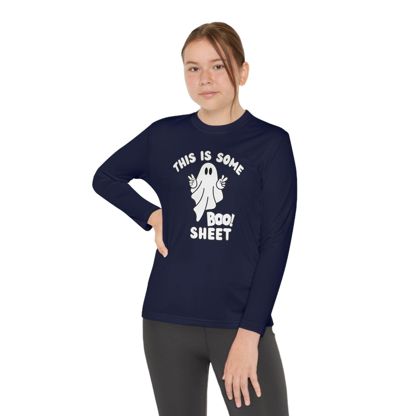 This is some Boo Sheet Youth Halloween Costume Long Sleeve Competitor Tee Boo Sheet Halloween Shirt - Giftsmojo