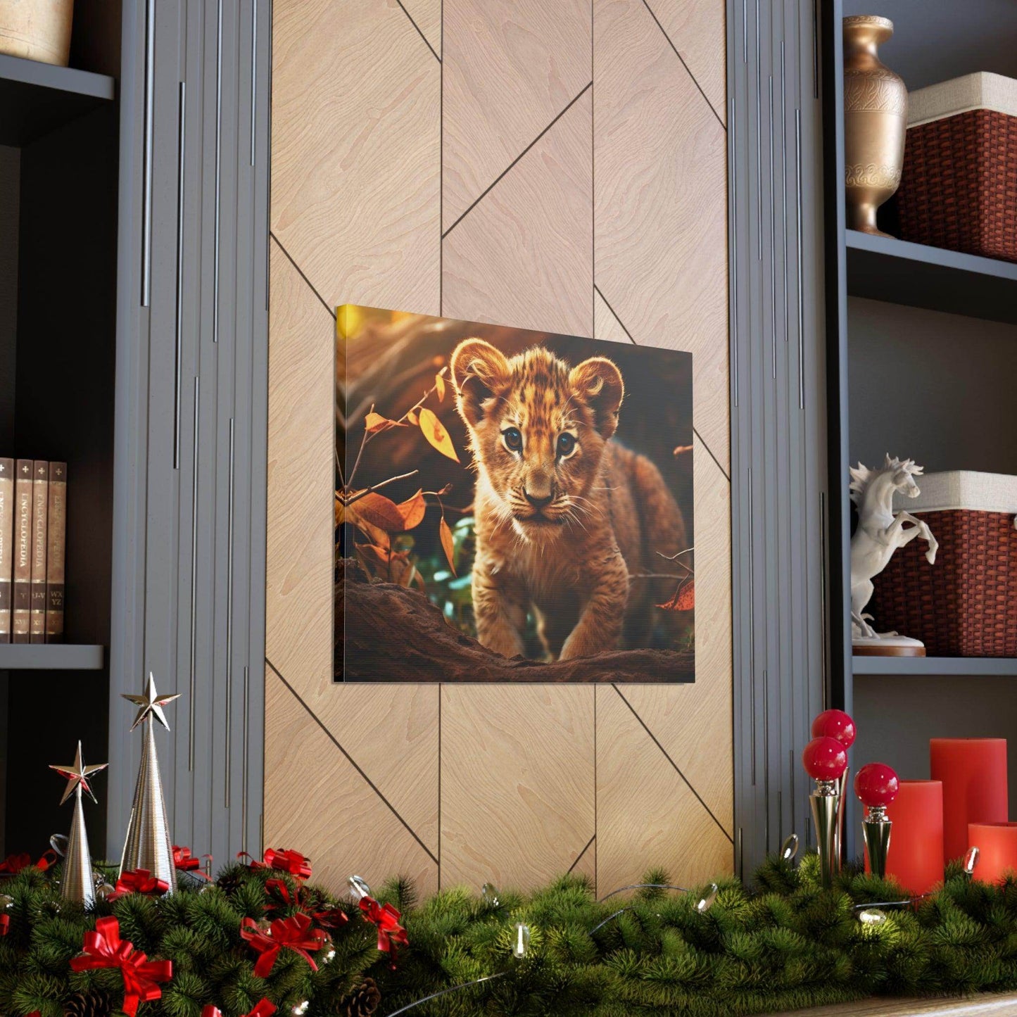 Baby Lion Cub Print Animal Nature Art Safari Nursery Canvas Gallery Wraps Baby Lion Print Large Canvas Art Animal Wall Art Lover Gift - Giftsmojo