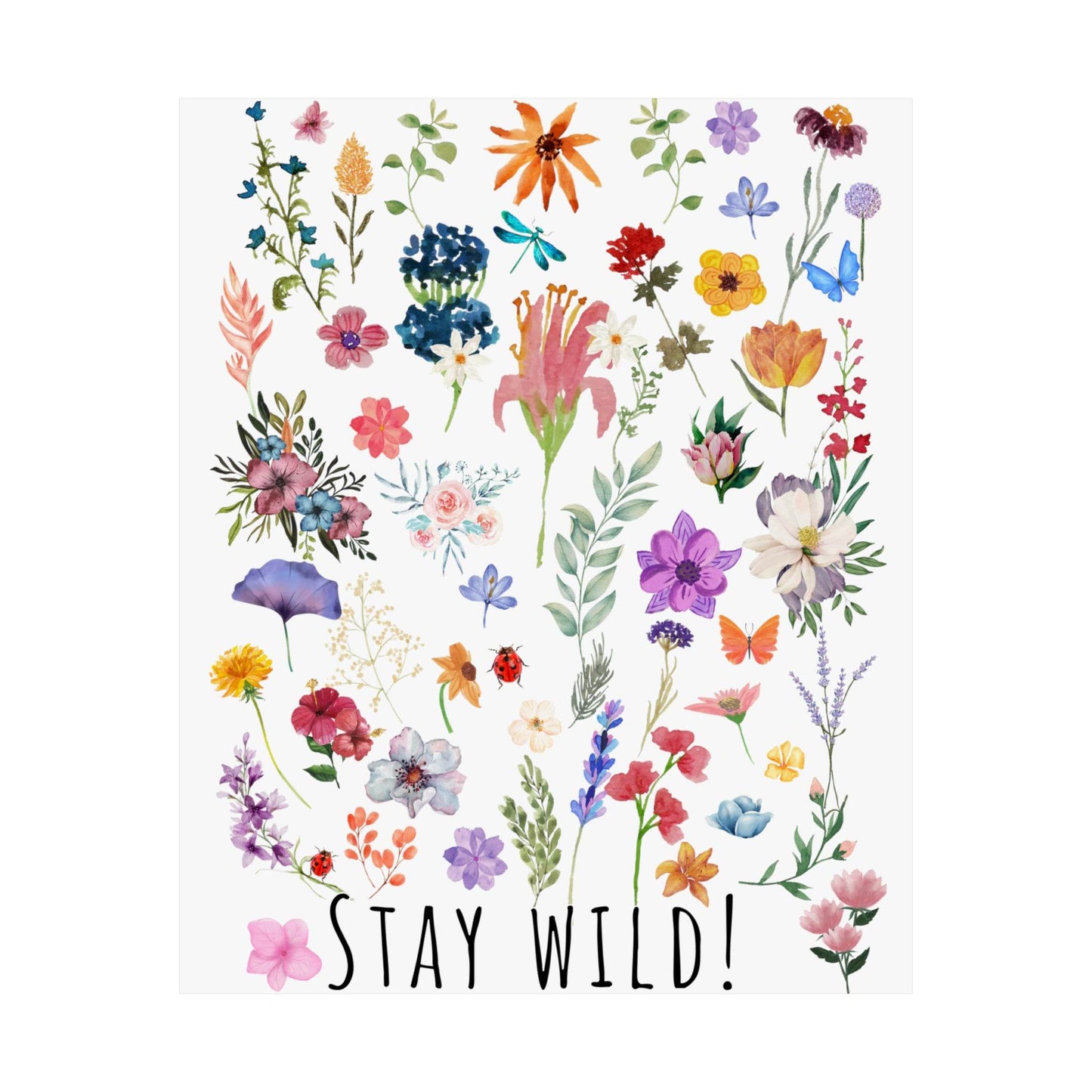 Wildflowers Watercolor Vertical Poster - Giftsmojo