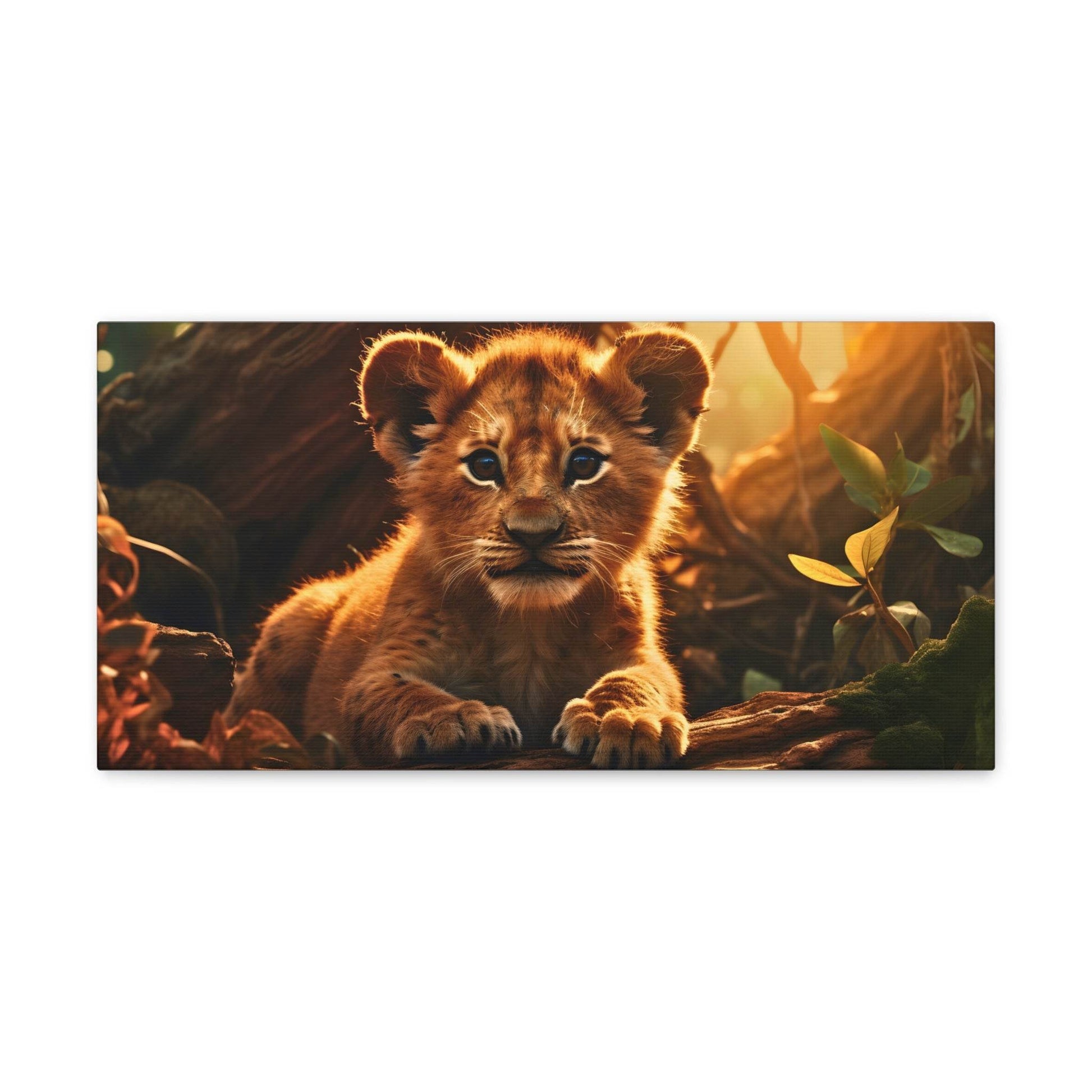 Baby Lion Cub Print Animal Nature Art Safari Nursery Canvas Gallery Wraps Baby Lion Print Large Canvas Art Animal Wall Art Lover Gift - Giftsmojo