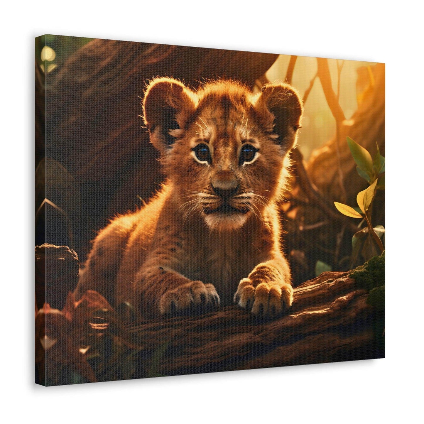Baby Lion Cub Print Animal Nature Art Safari Nursery Canvas Gallery Wraps Baby Lion Print Large Canvas Art Animal Wall Art Lover Gift - Giftsmojo