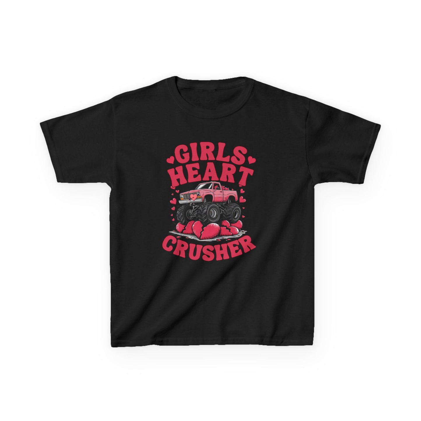 Girls Heart Crusher Kids Tee - Fun Heartfelt Graphic T-Shirt