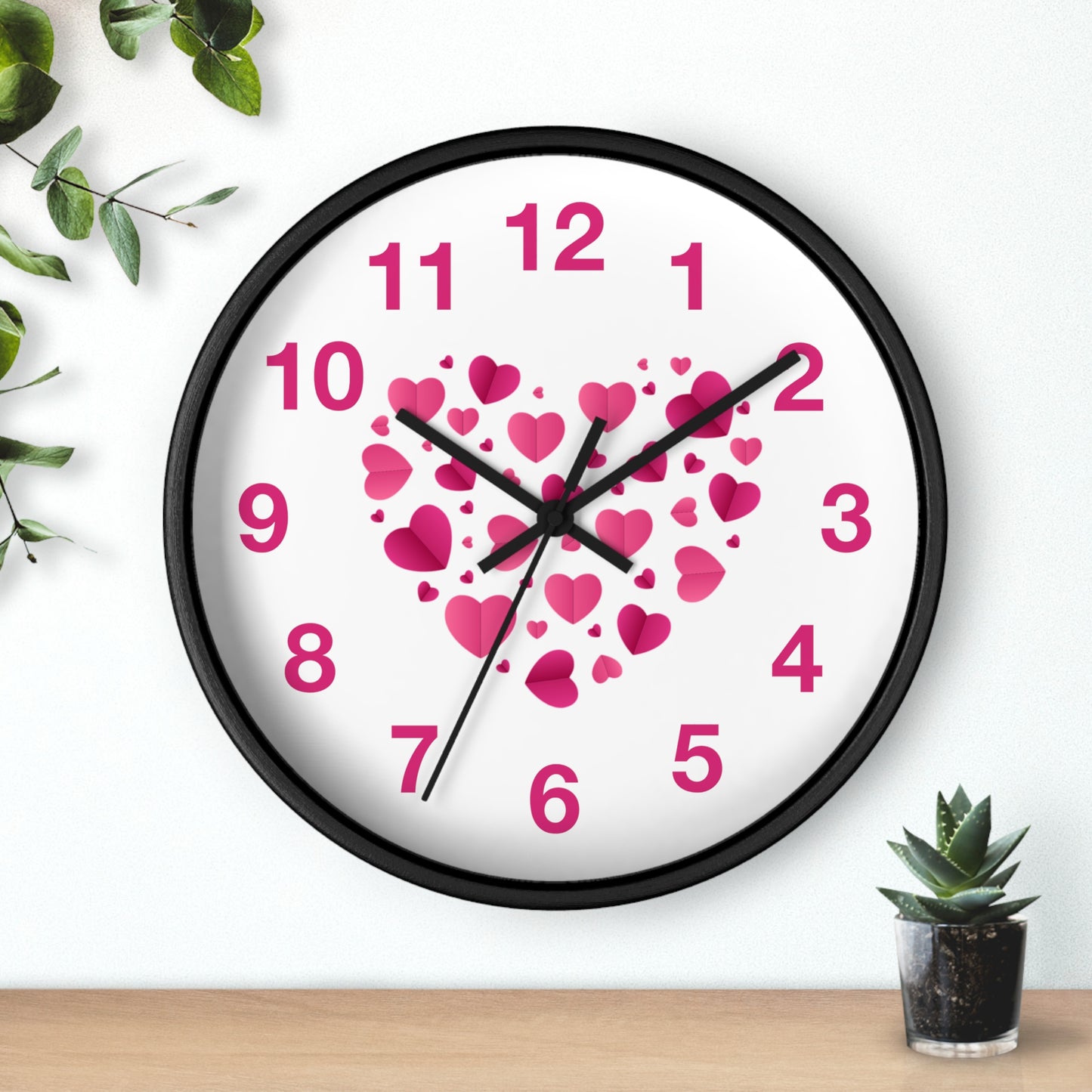 Hearts Wall Clock Love Clock, Romantic Home Decor Valentine's Day Gift Anniversary Gift
