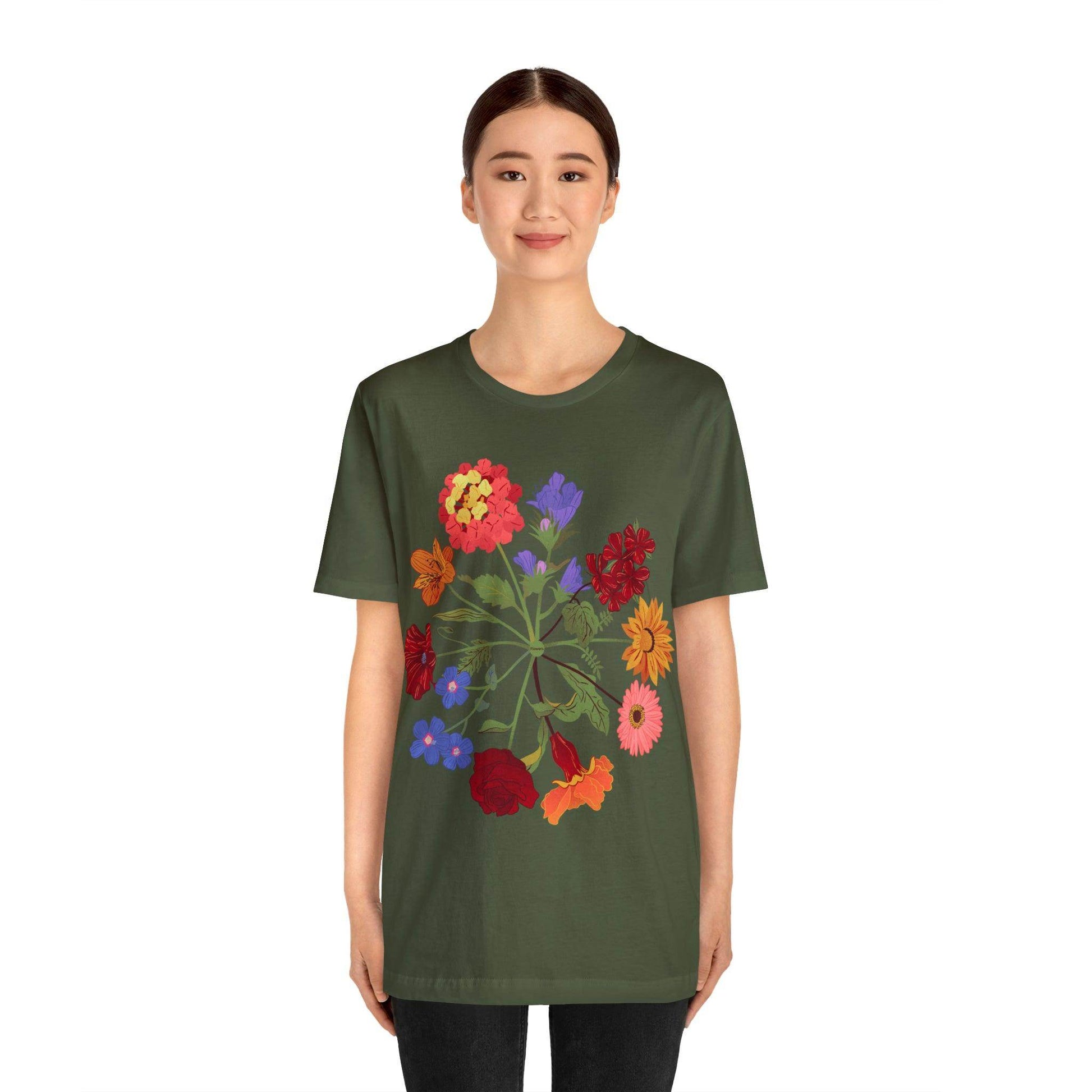 Wildflower Tshirt, Flower Shirt, Types of Flowers Shirt, Floral Tshirt, Gift for Women, Ladies Shirts Best Friend Gift, Plant Mom Nature Tee - Giftsmojo