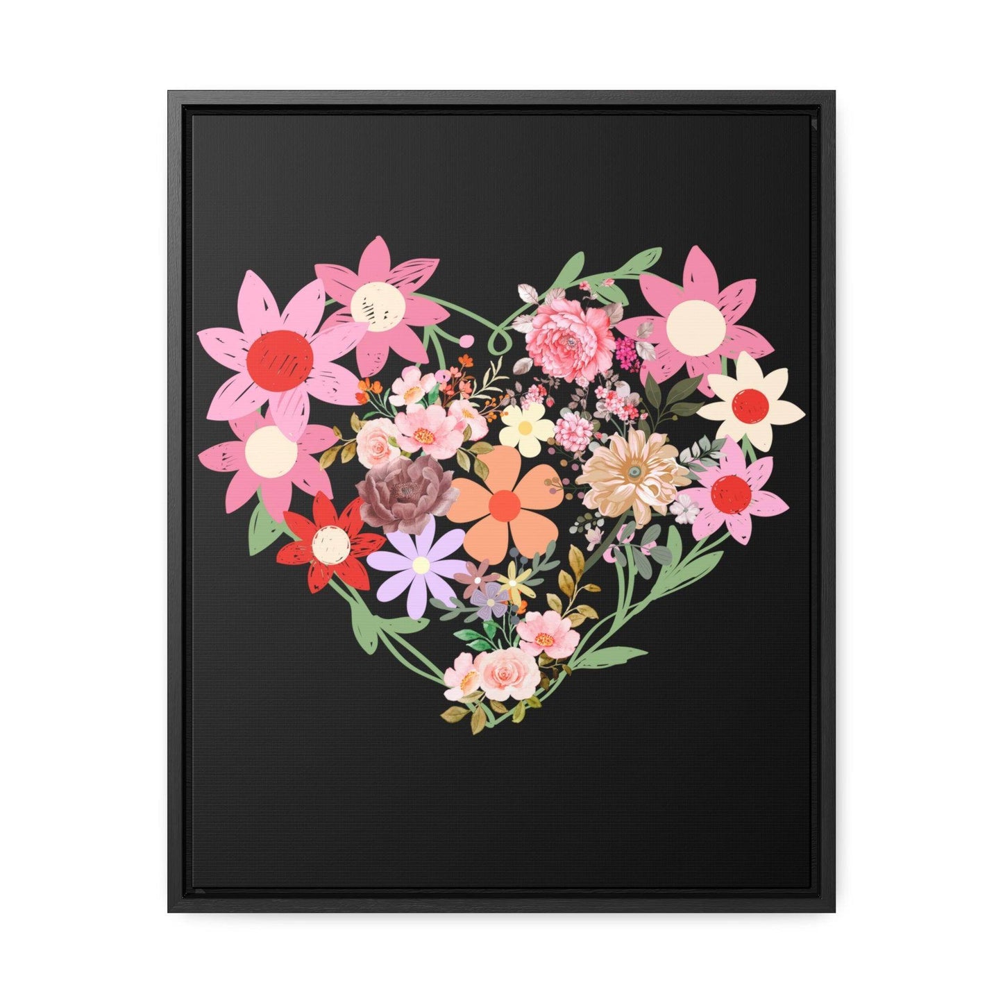 Wild Flower Heart Gallery Canvas Wraps, Home decorations, New house gift, Wall art, Home decor gift, house warming gift, home gifts, - Giftsmojo