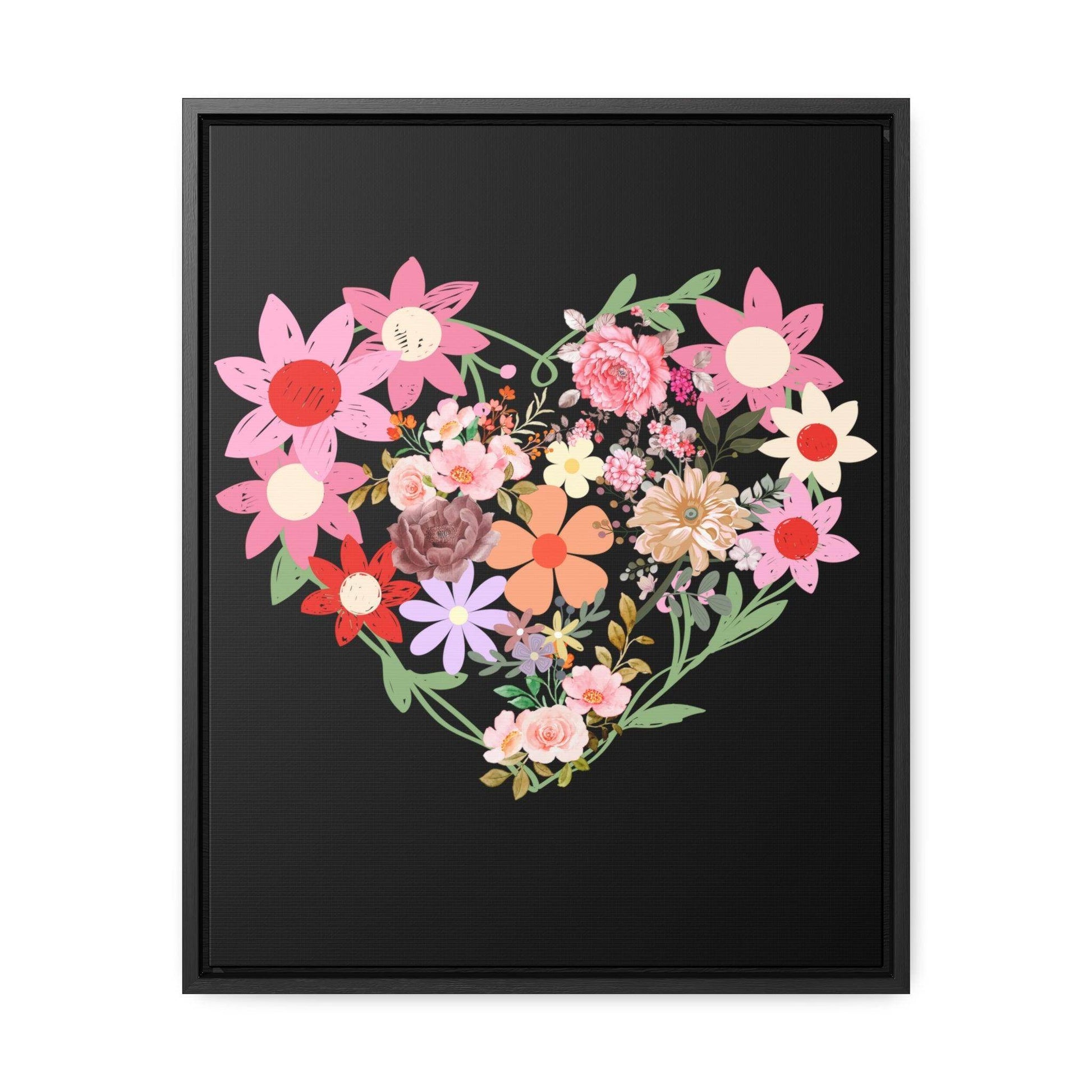 Wild Flower Heart Gallery Canvas Wraps, Home decorations, New house gift, Wall art, Home decor gift, house warming gift, home gifts, - Giftsmojo