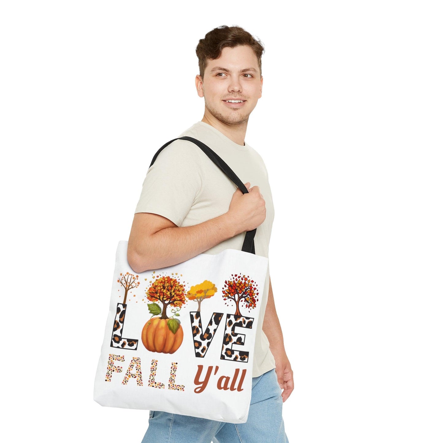 Love Fall Pumpkin Tote Bag Cute Market Bag, Eco Friendly Grocery Bag - Aesthetic Bag, Fall Tote Bag, Mom Bag Canvas Bag Pumpkin spice latte