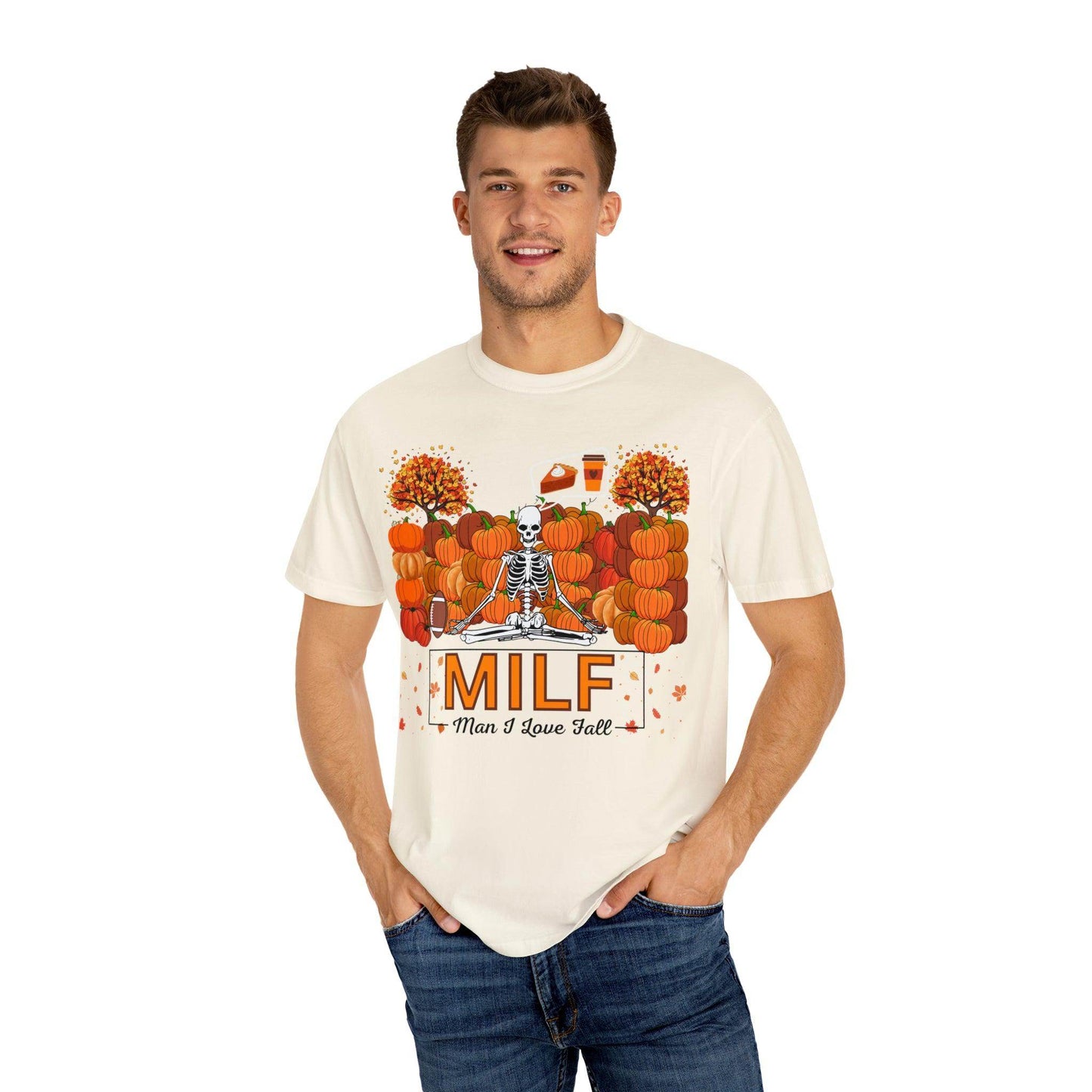 MILF Man I love Fall Gift for Fall Funny Fall Shirts Gift Pumpkin Comfort Colors Shirt - Giftsmojo