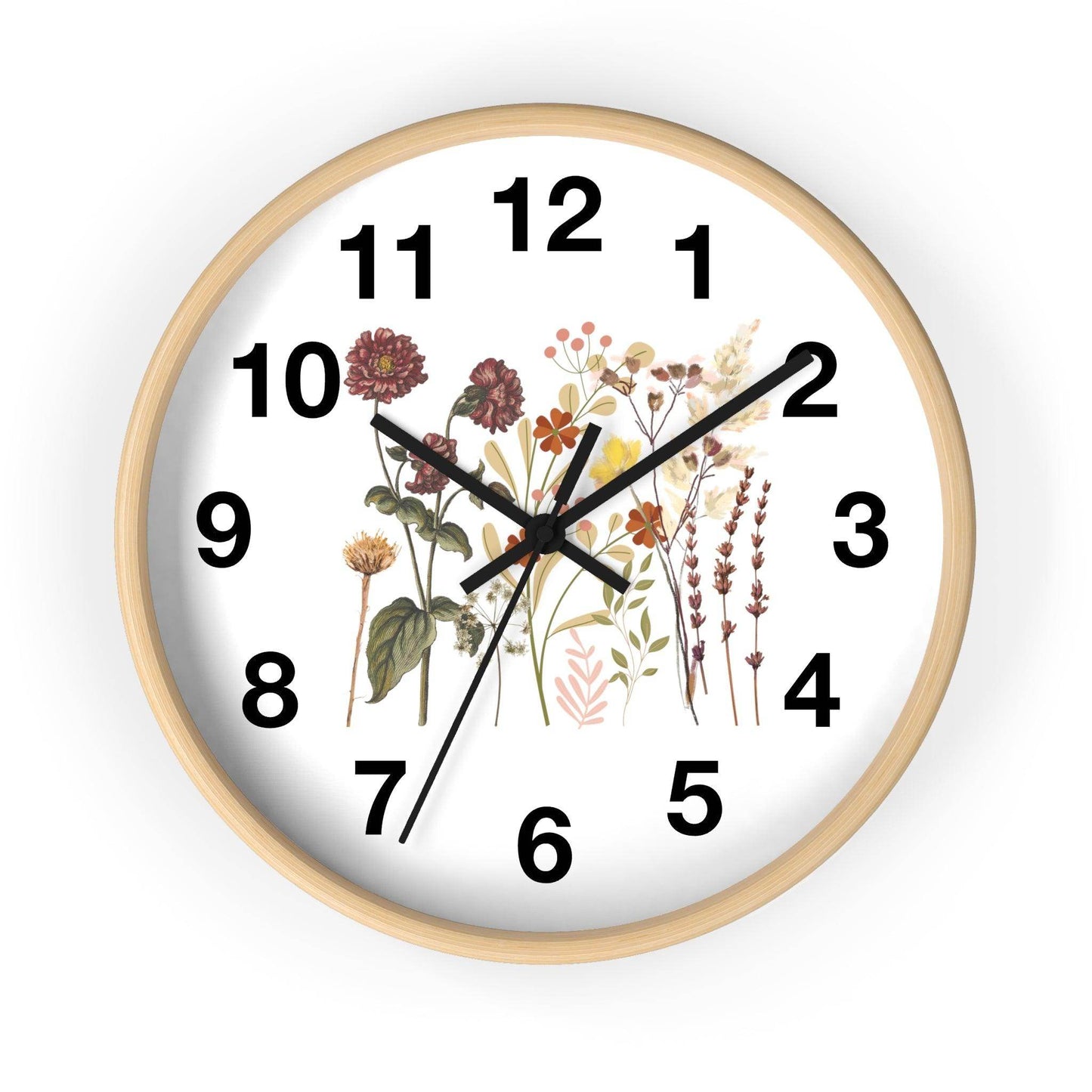 Flower wall clock, Wall clock. Floral Wall Clock, Home decor gift, House Warming gift, unique Gift, Mom gift - Giftsmojo