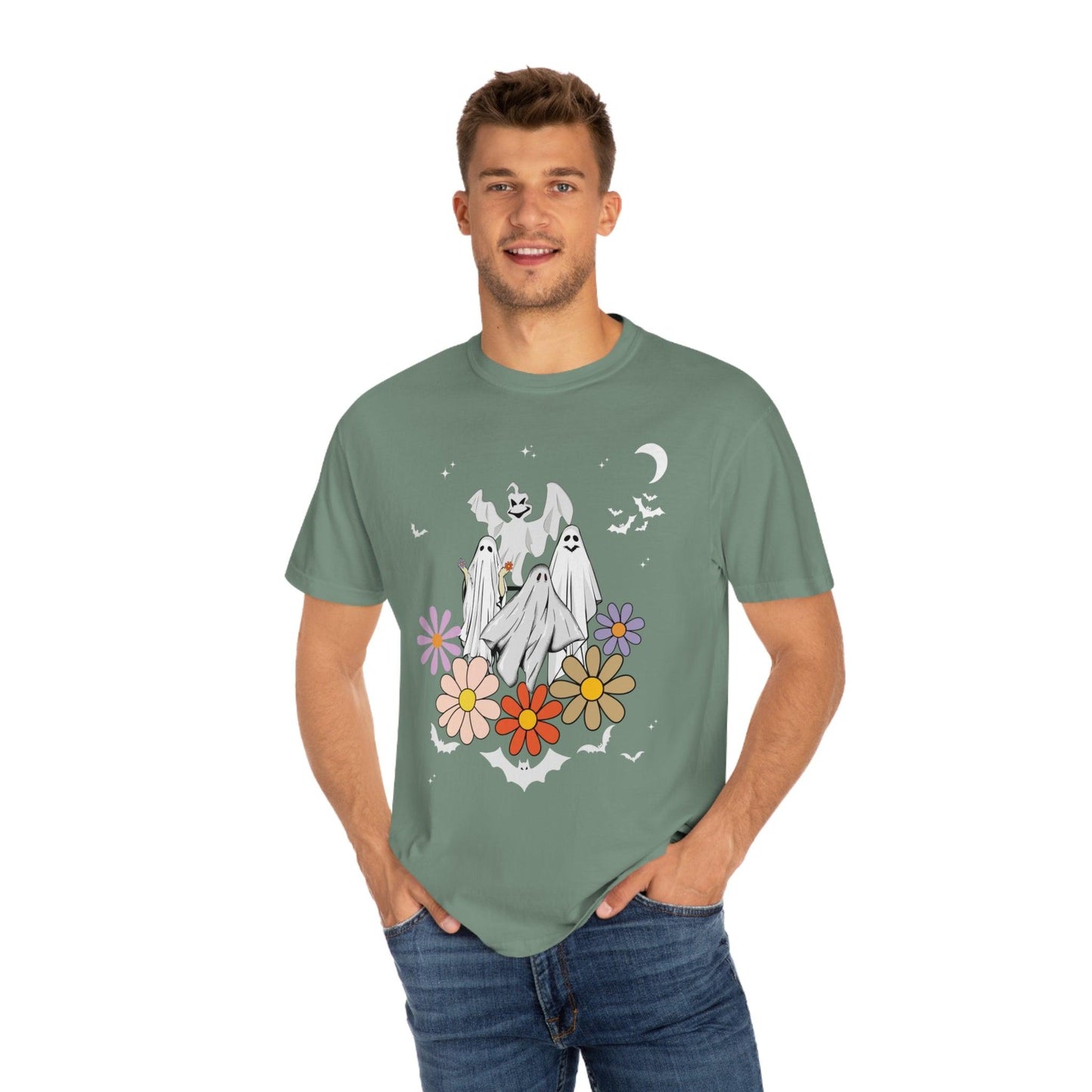 Retro Halloween t-shirt, Vintage Floral Ghost Shirt Halloween Shirt