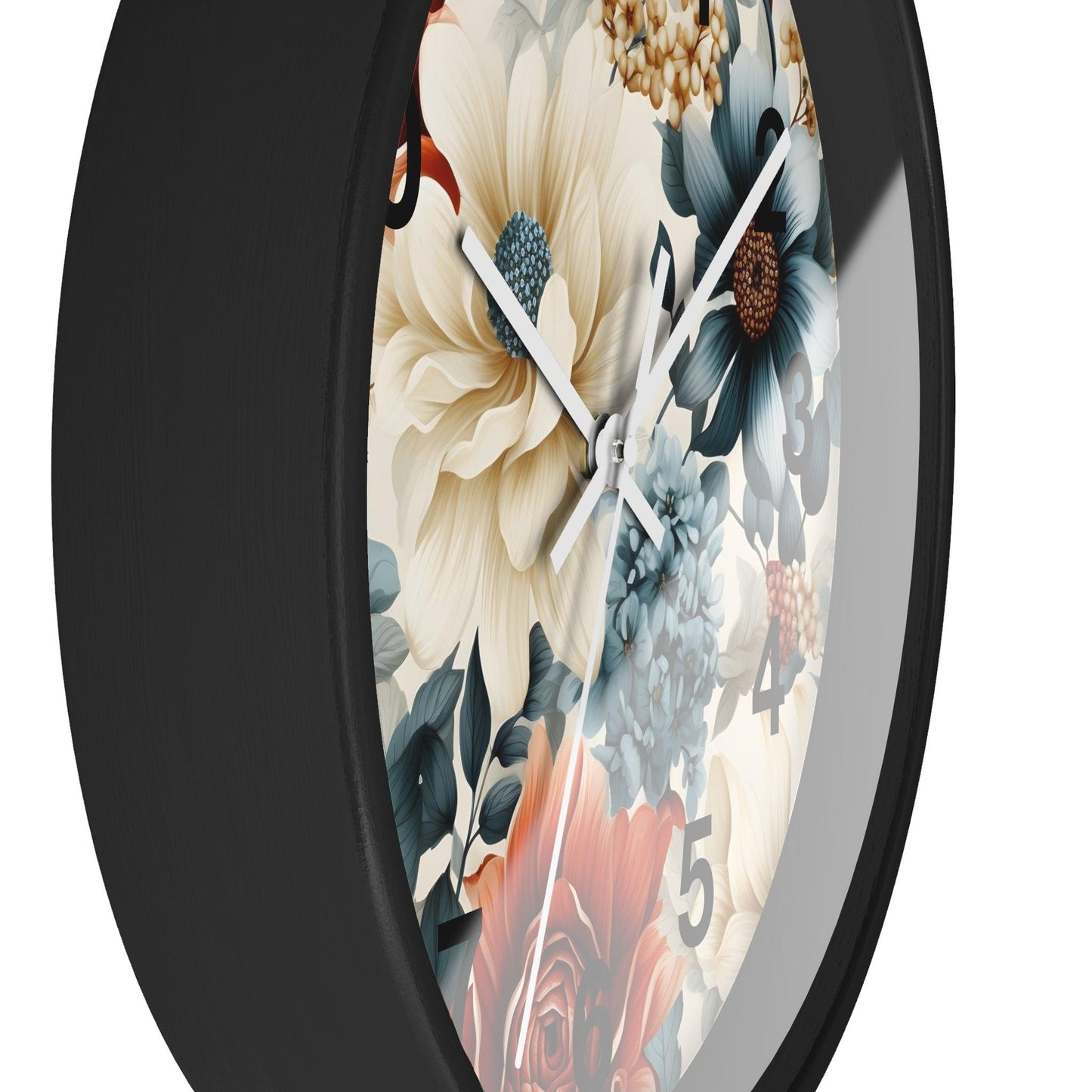Flower Wall Clock Floral Wall Clock Kids Room Home Decor New Home House Warming Gift New Home Owner, Dorm Room Clock Collage Student Clock