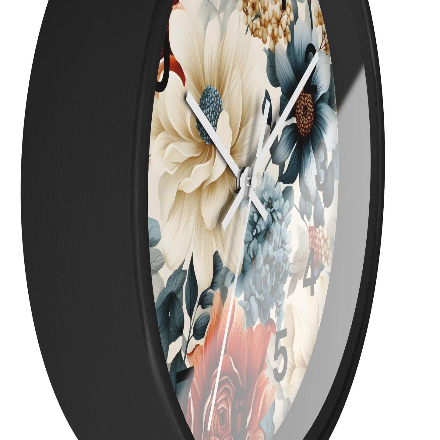 Flower Wall Clock Floral Wall Clock Kids Room Home Decor New Home House Warming Gift New Home Owner, Dorm Room Clock Collage Student Clock - Giftsmojo
