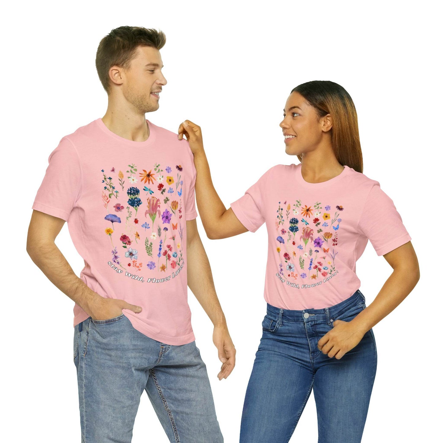 Wildflower Tshirt Flowers Shirt Floral Tshirt Flower Shirt Gift for Women - Ladies Shirts Best Friend Gift, Plant Mom Stay Wild flower lover - Giftsmojo