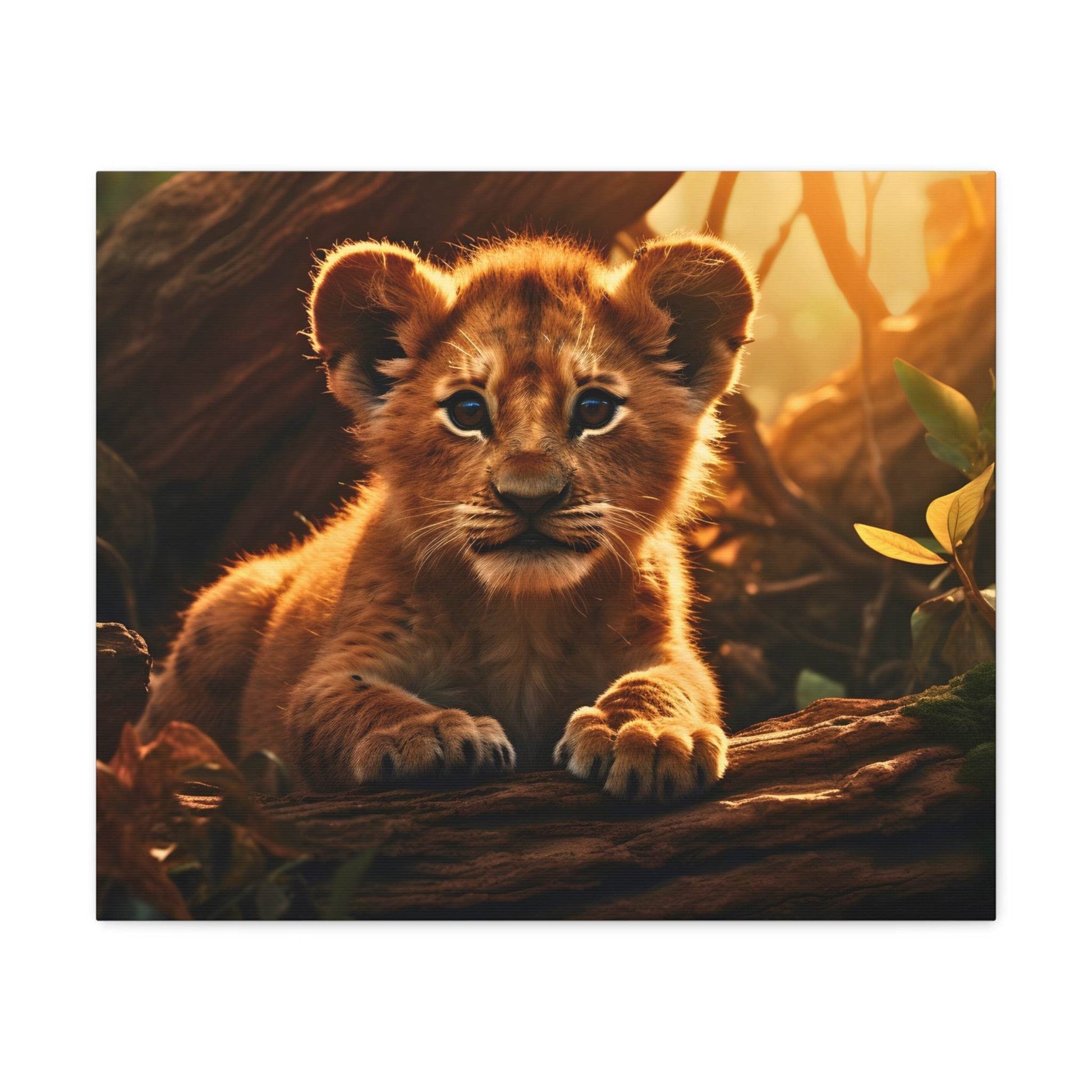 Baby Lion Cub Print Animal Nature Art Safari Nursery Canvas Gallery Wraps Baby Lion Print Large Canvas Art Animal Wall Art Lover Gift - Giftsmojo