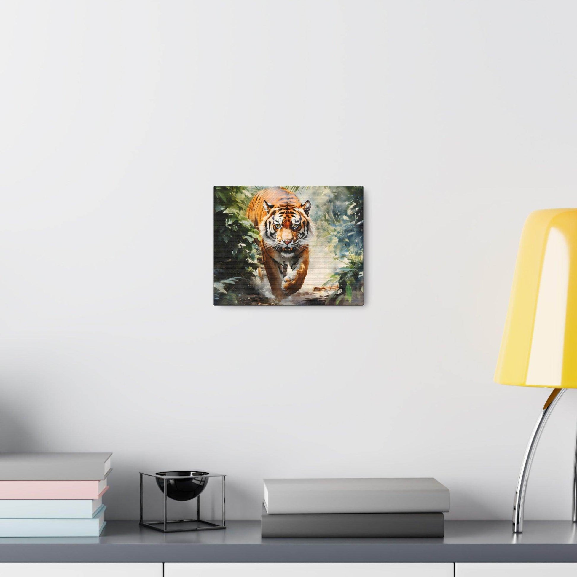 Watercolor Tiger In Nature Art Canvas Gallery Wraps Tiger Print Large Canvas Art Animal Wall Art minimalist Wall Art Lover Gift - Giftsmojo