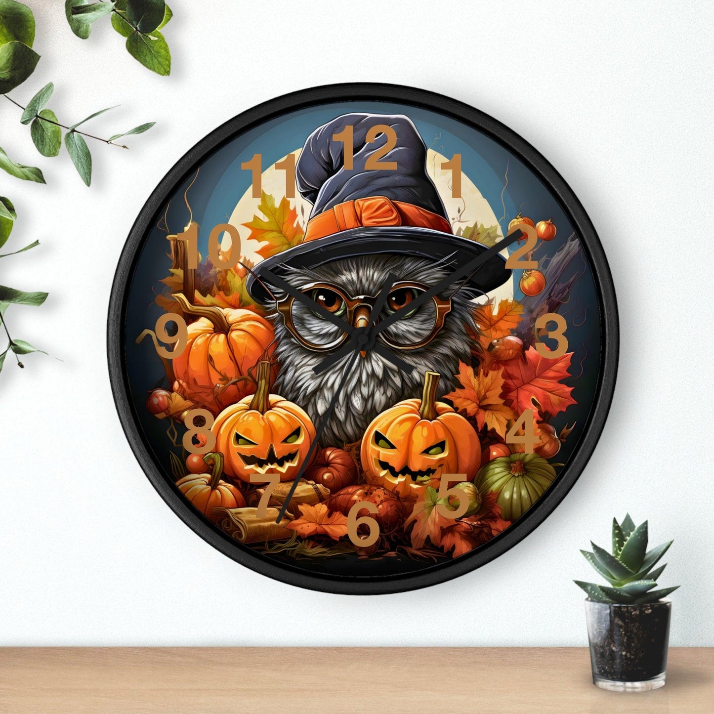 Happy HALLOTHANKSMAS Wall Clock Halloween Wall Clocks Thanksgiving Clock Fall Clock Christmas Decor