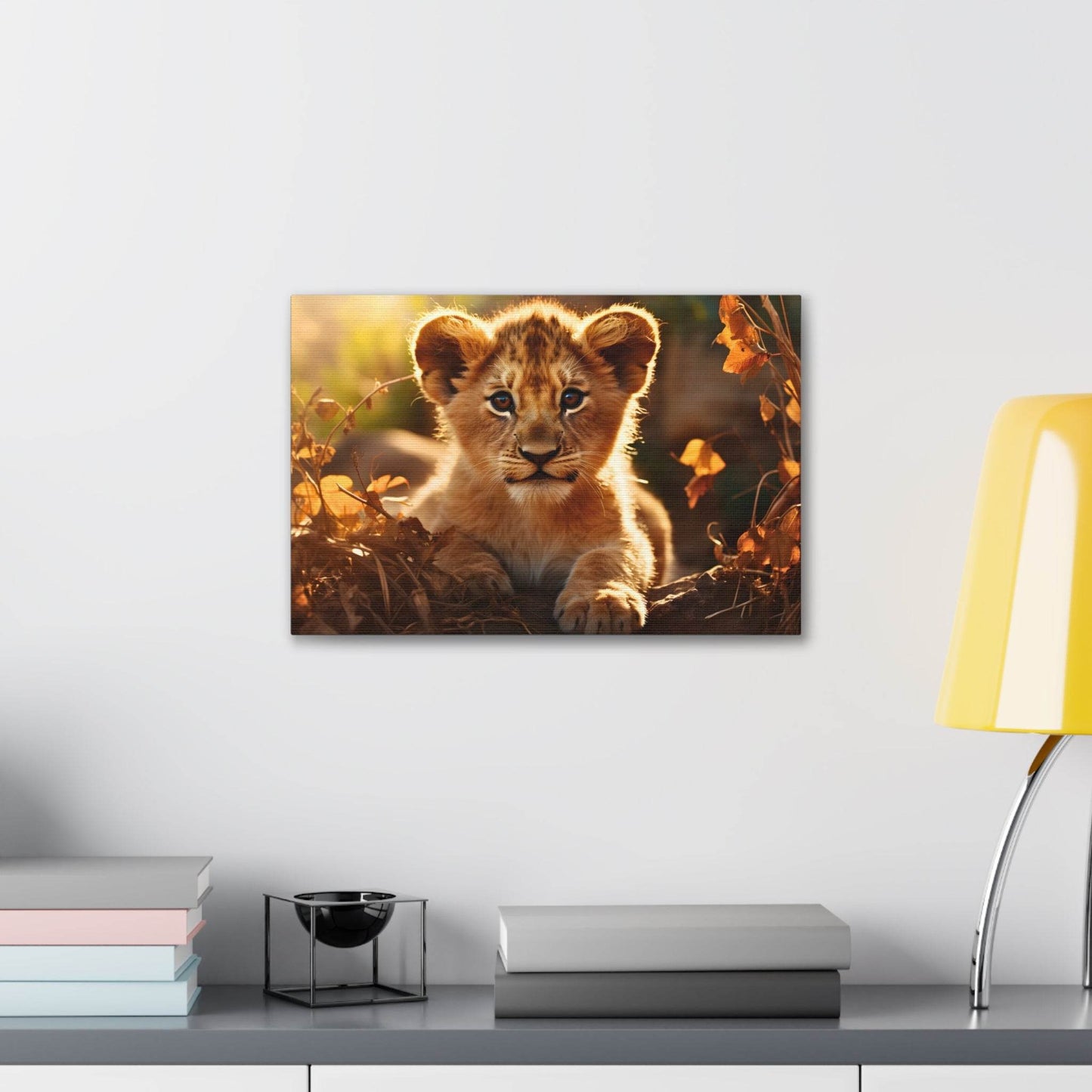 Baby Lion Cub Print Animal Nature Art Safari Nursery Canvas Gallery Wraps Baby Lion Print Large Canvas Art Animal Wall Art Lover Gift - Giftsmojo